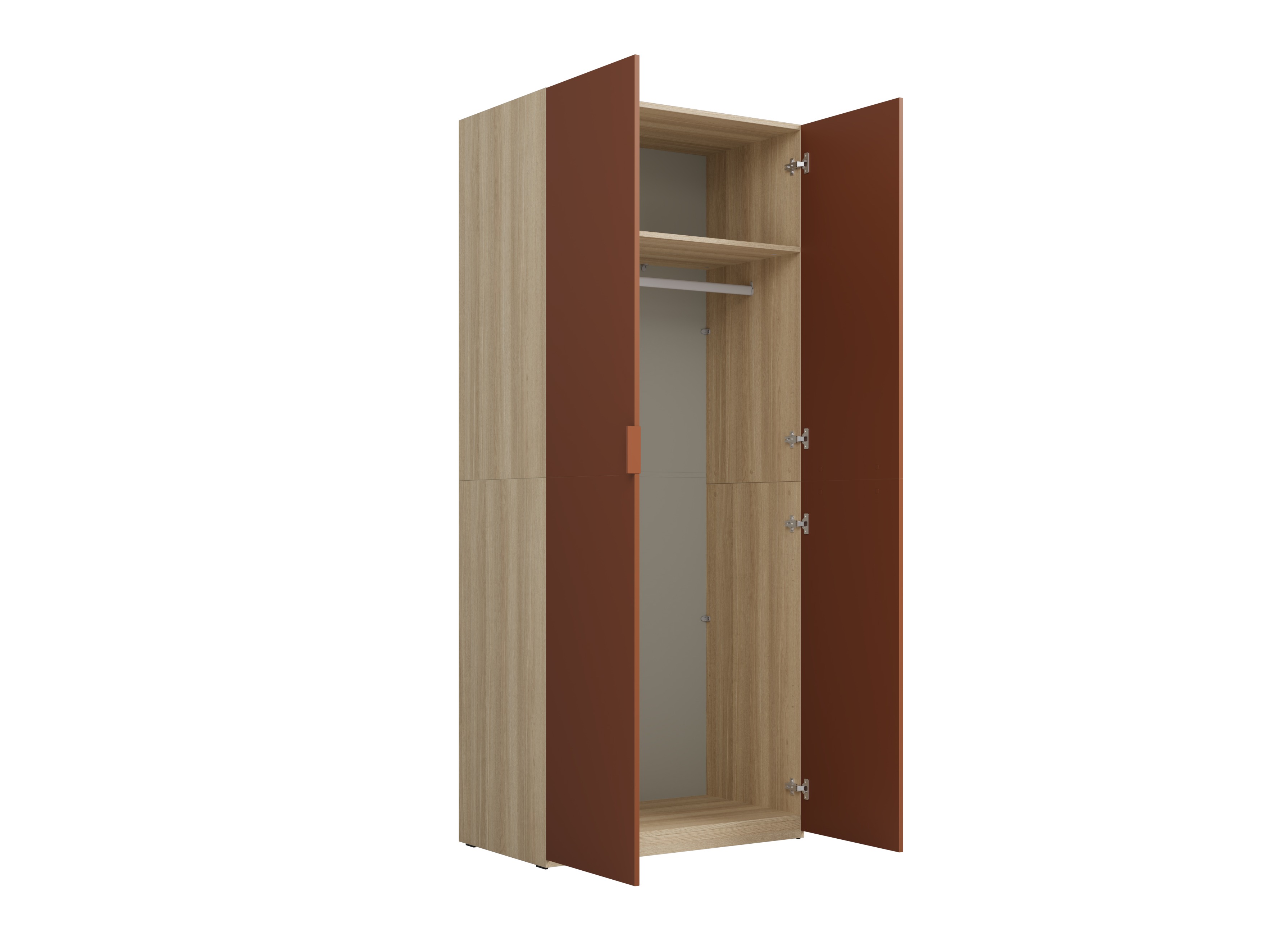 Riidekapp Austin 387 (Oranž + Tamm)