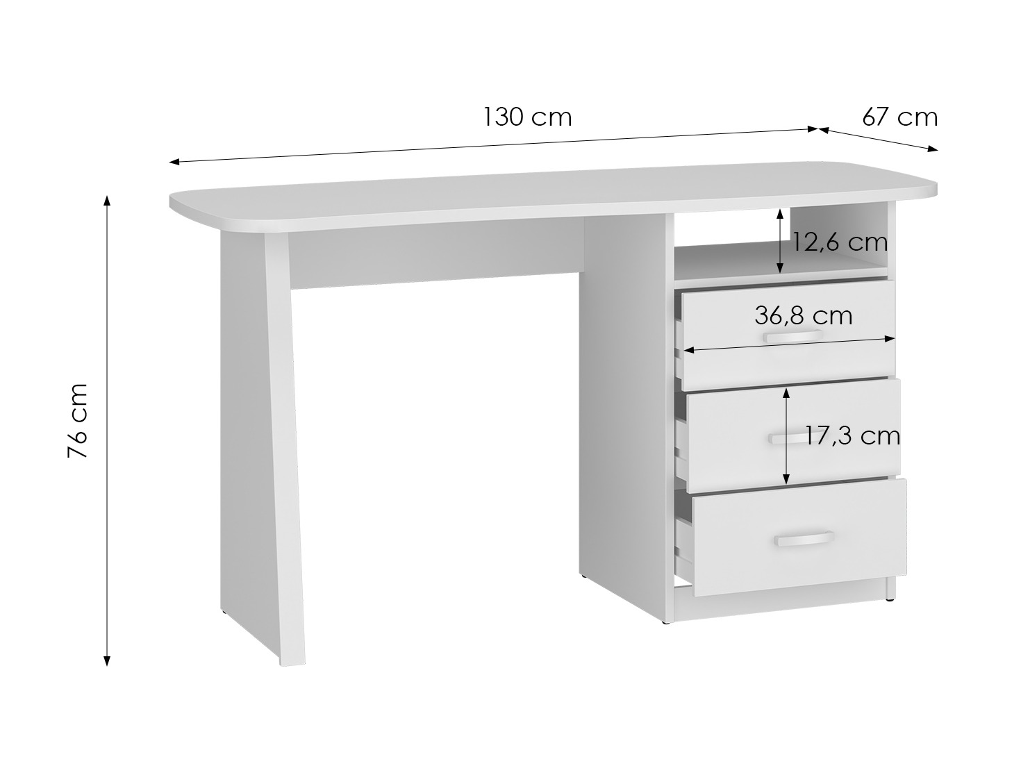 Kirjutuslaud Ontario 204 (Valge)