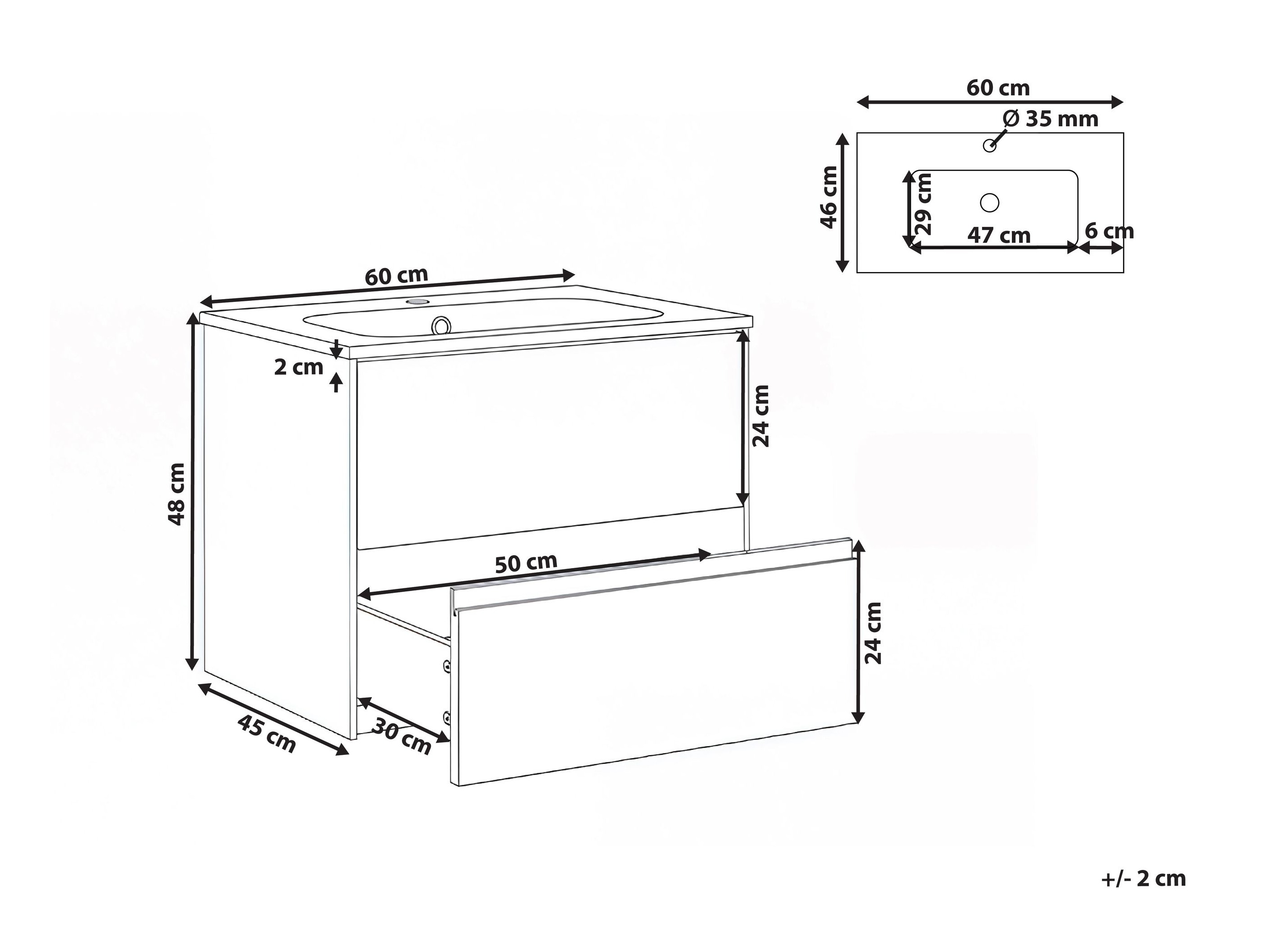 Vannitoa põrandakapp kraanikausile Berwyn 2886