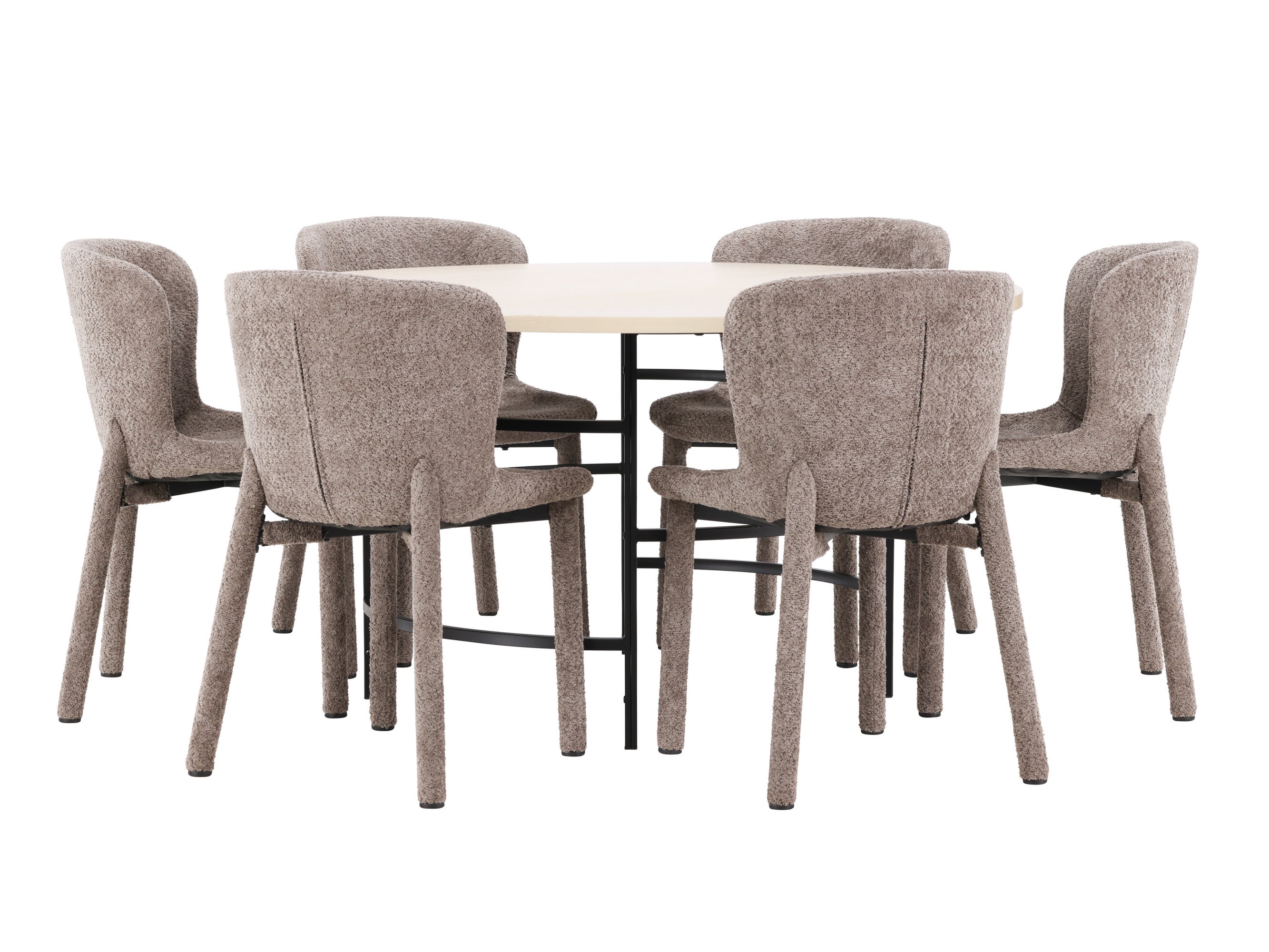 Söögitoakomplekt Dallas 4987 (Helepruun + Must)