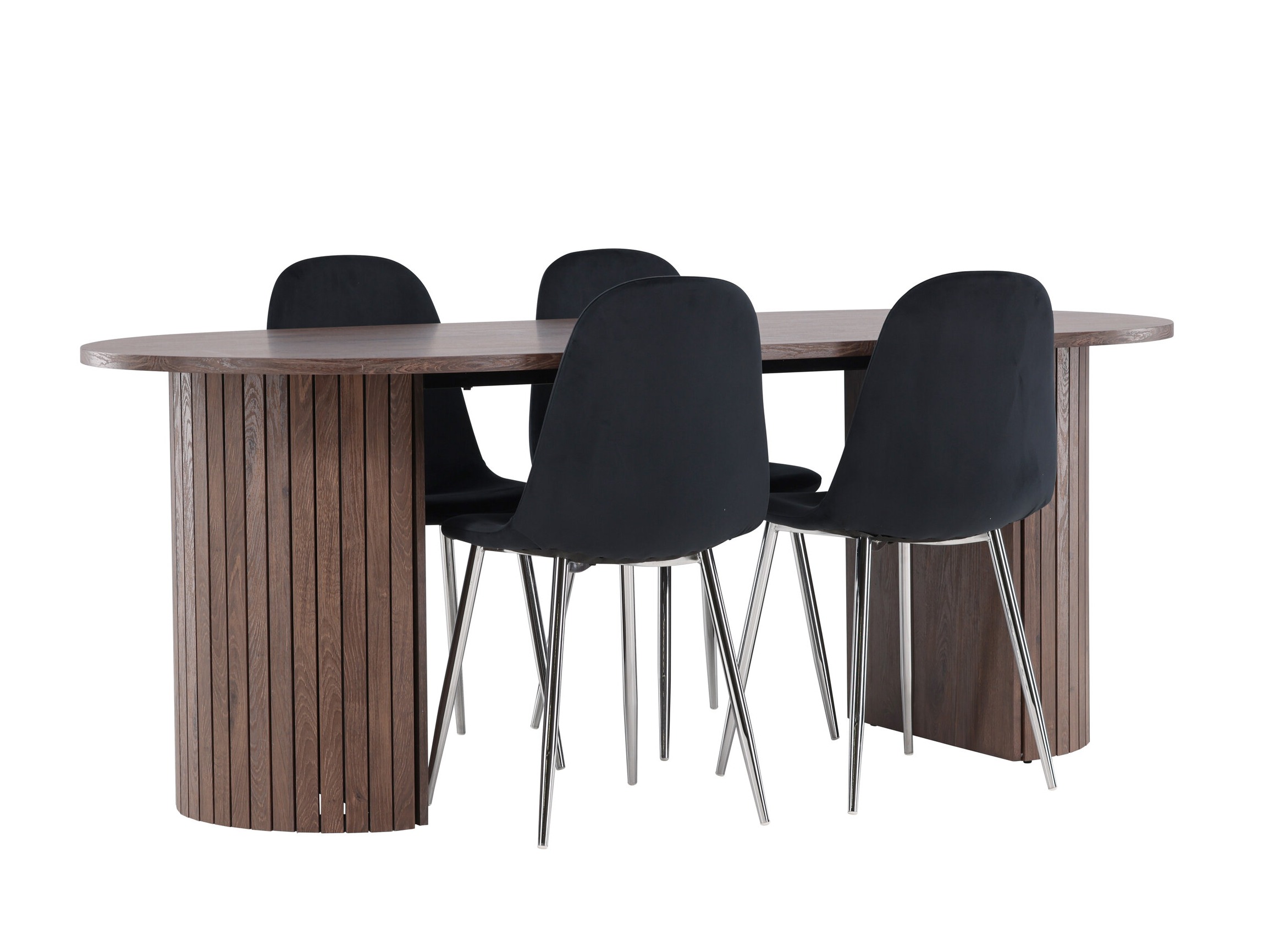 Söögitoakomplekt Dallas 4995 (Must + Hõbedane)