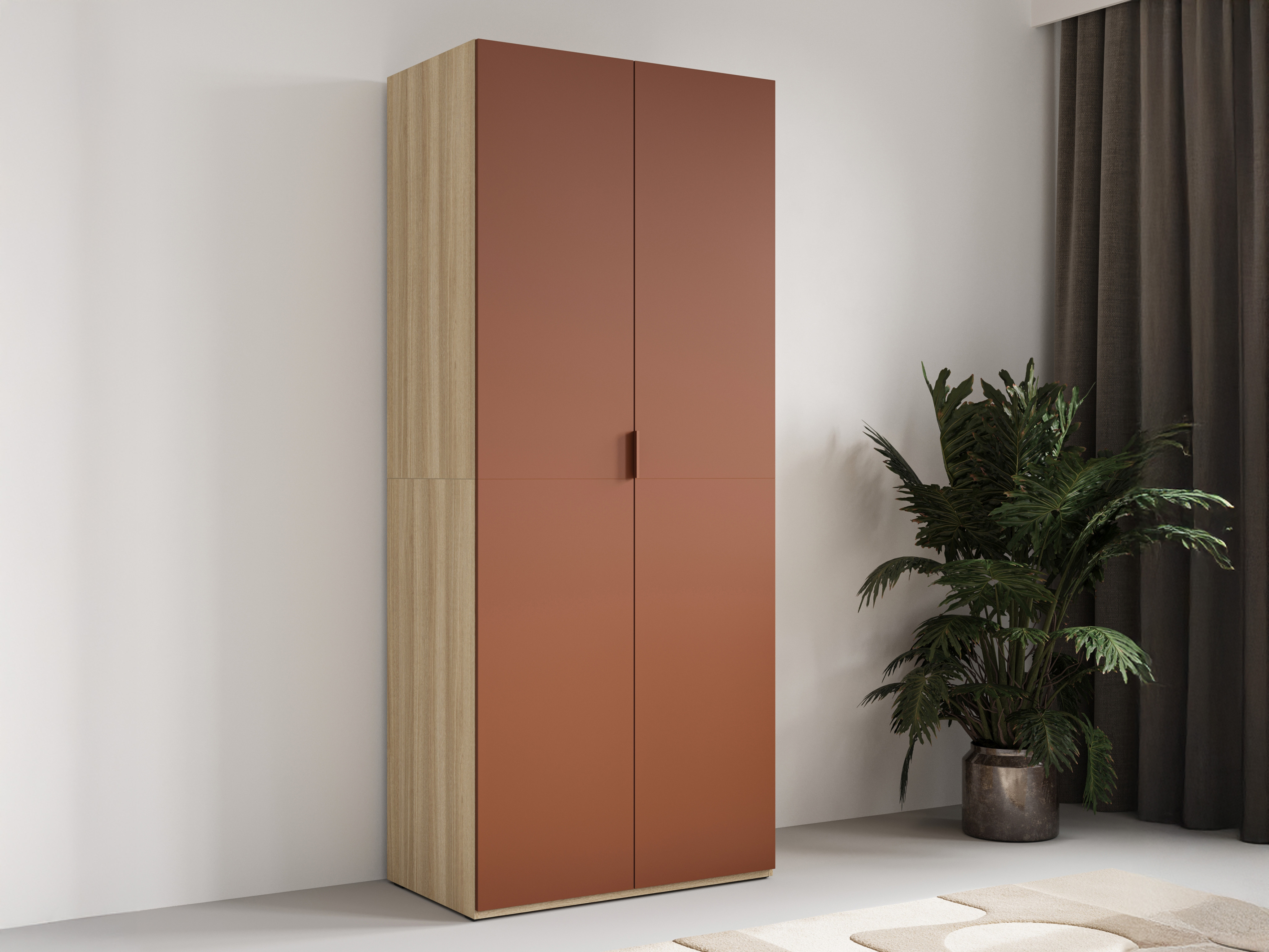 Riidekapp Austin 387 (Oranž + Tamm)