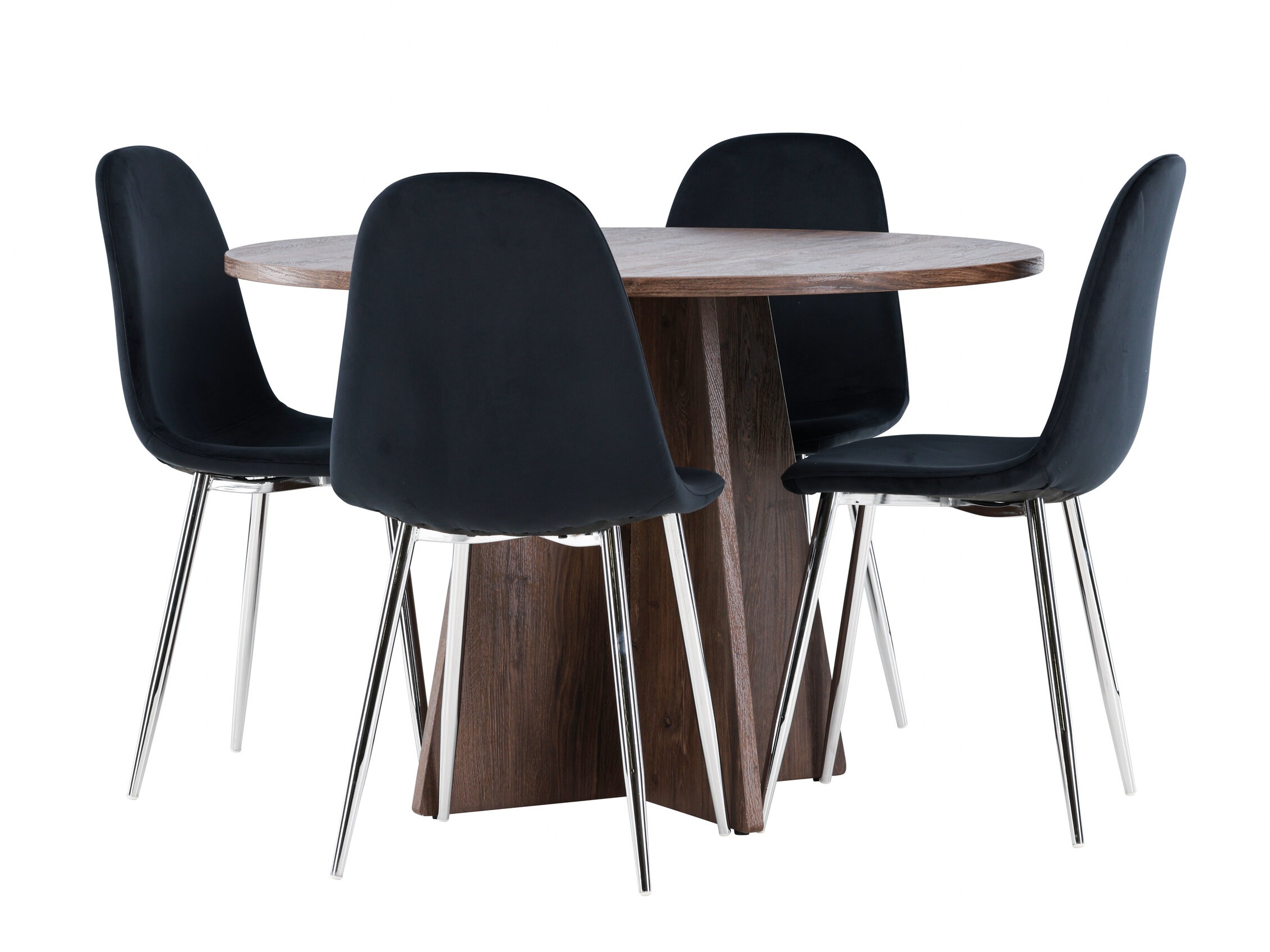 Söögitoakomplekt Dallas 5009 (Must + Hõbedane)