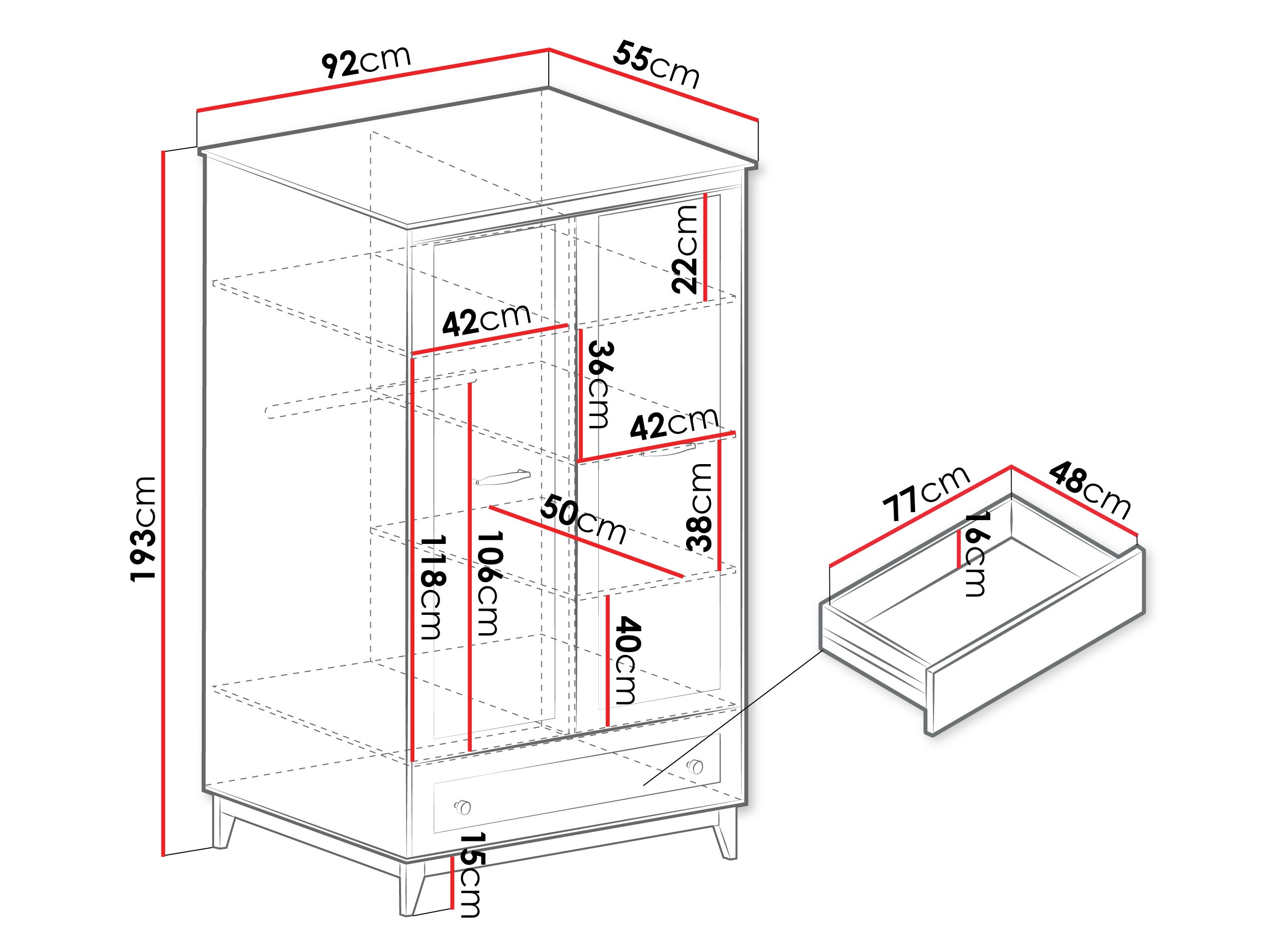 Riidekapp Sonfera 109