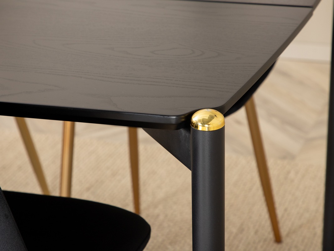 Söögitoakomplekt Dallas 5016 (Must + Kuldne)