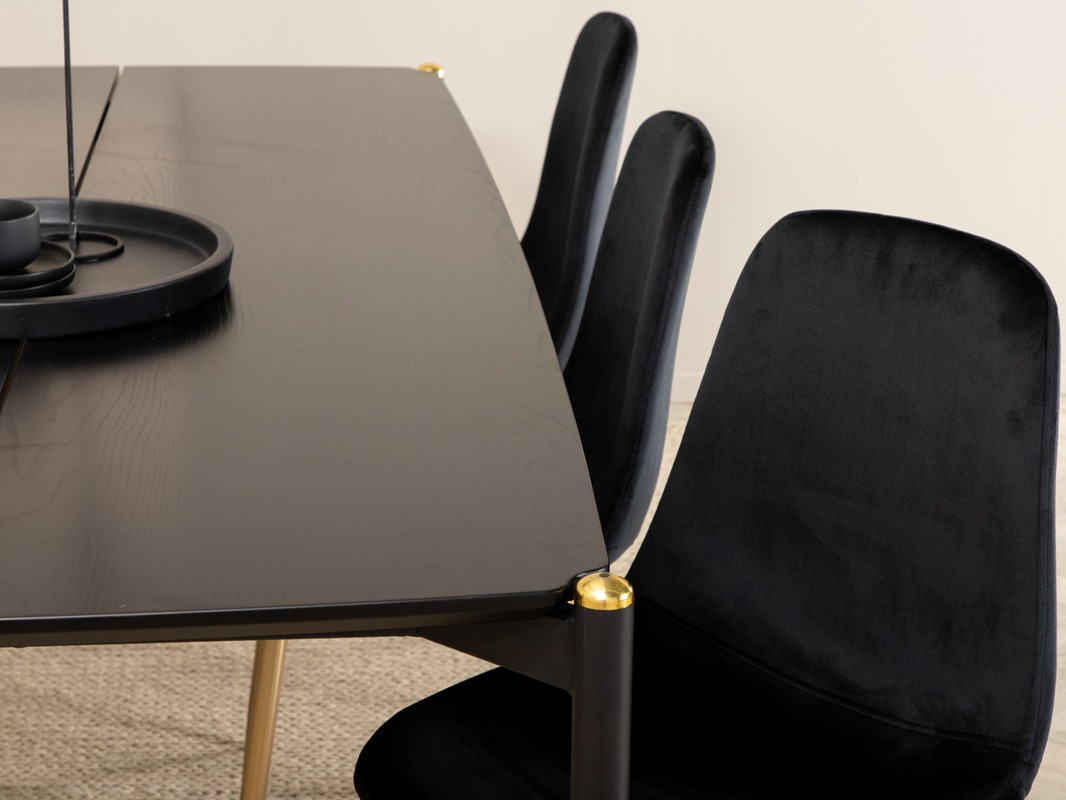 Söögitoakomplekt Dallas 5016 (Must + Kuldne)