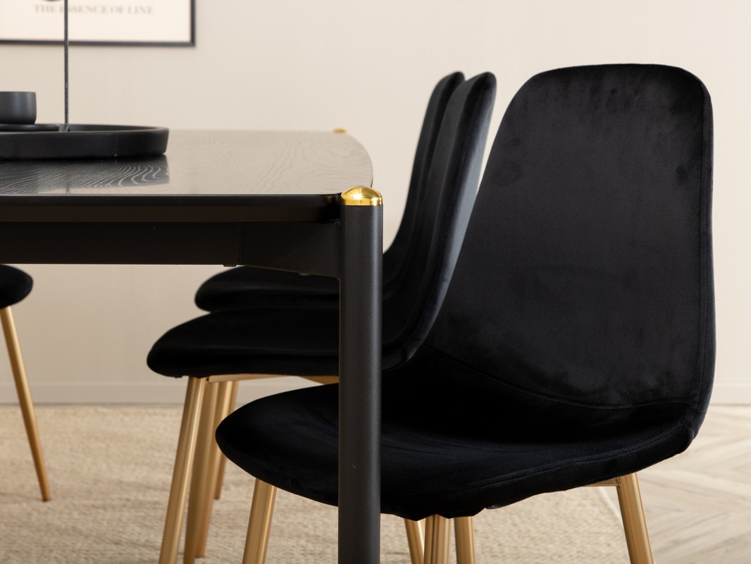 Söögitoakomplekt Dallas 5016 (Must + Kuldne)