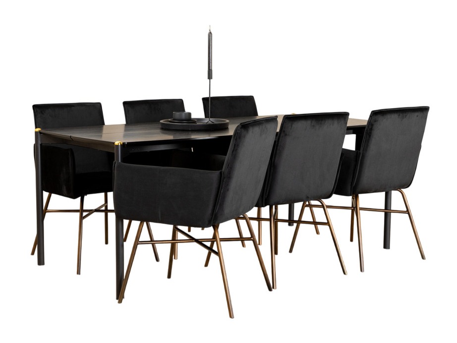 Söögitoakomplekt Dallas 5034 (Must + Vask)