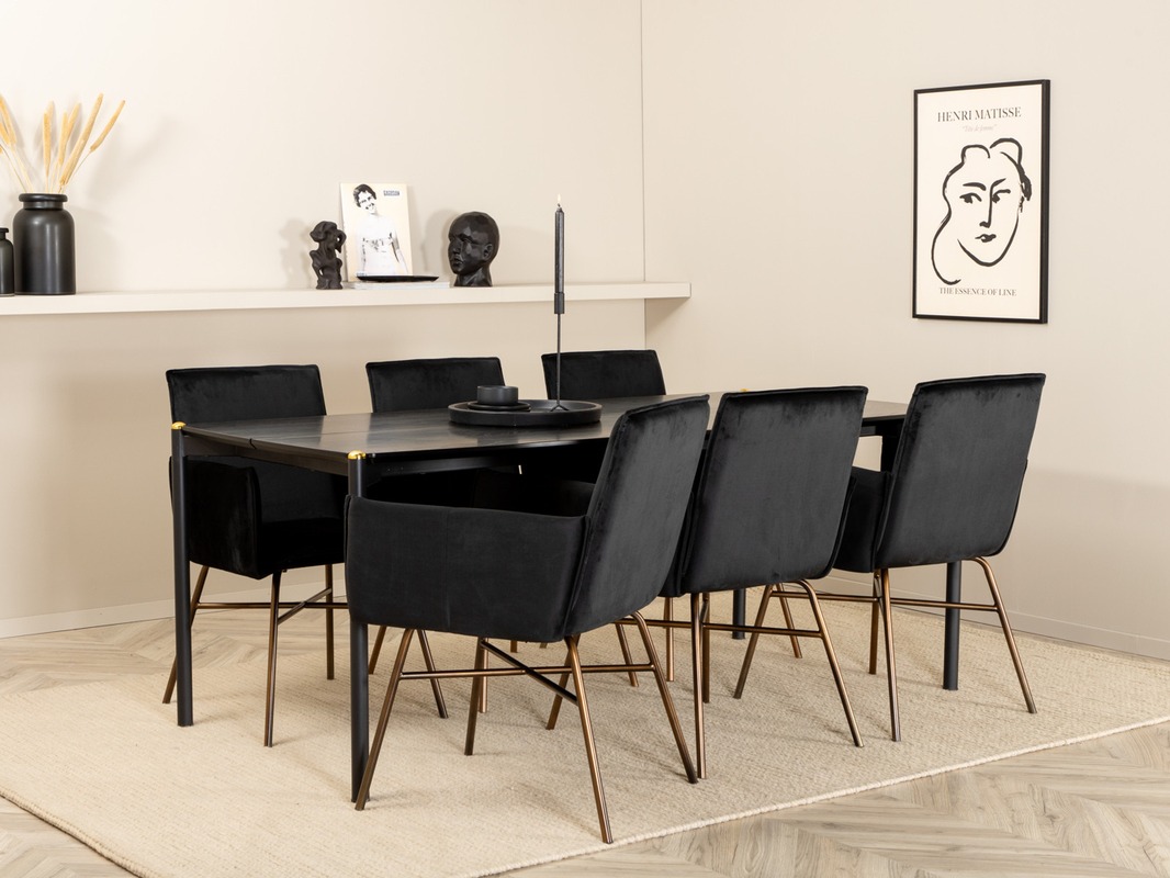 Söögitoakomplekt Dallas 5034 (Must + Vask)