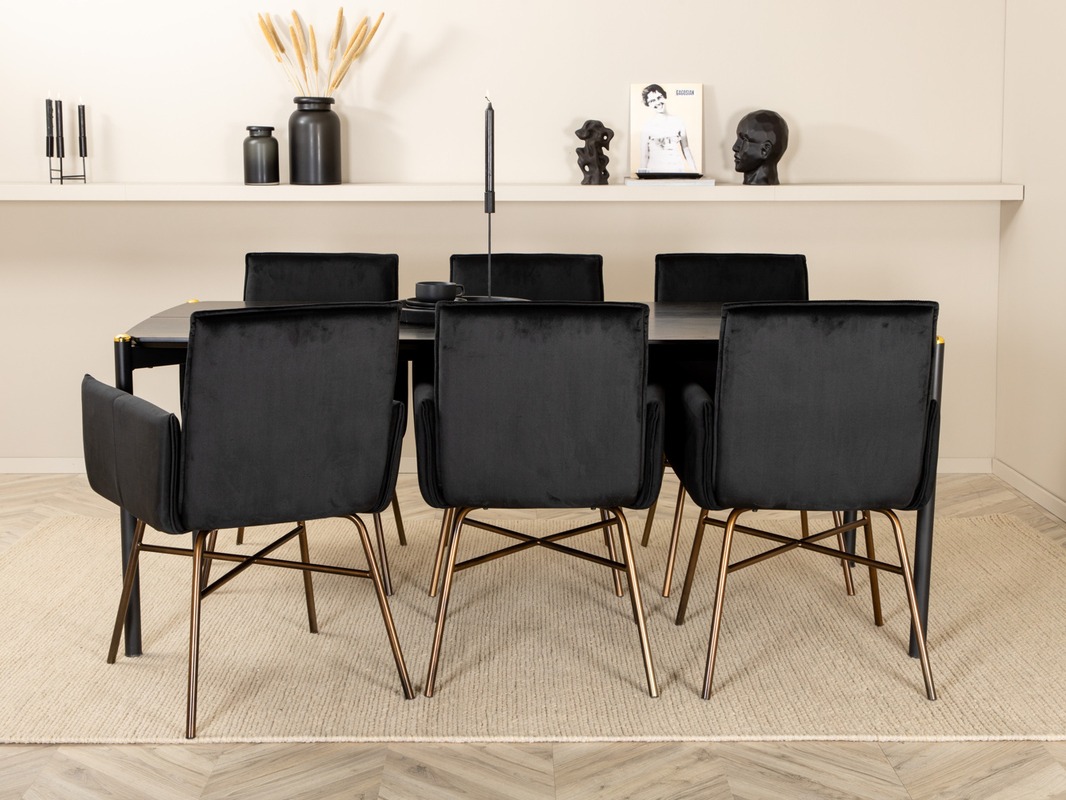 Söögitoakomplekt Dallas 5034 (Must + Vask)