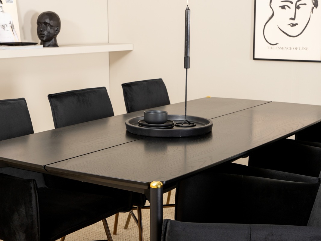 Söögitoakomplekt Dallas 5034 (Must + Vask)