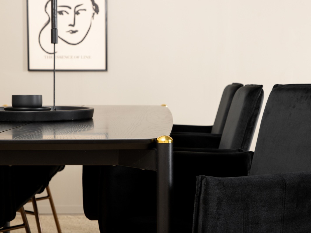 Söögitoakomplekt Dallas 5034 (Must + Vask)