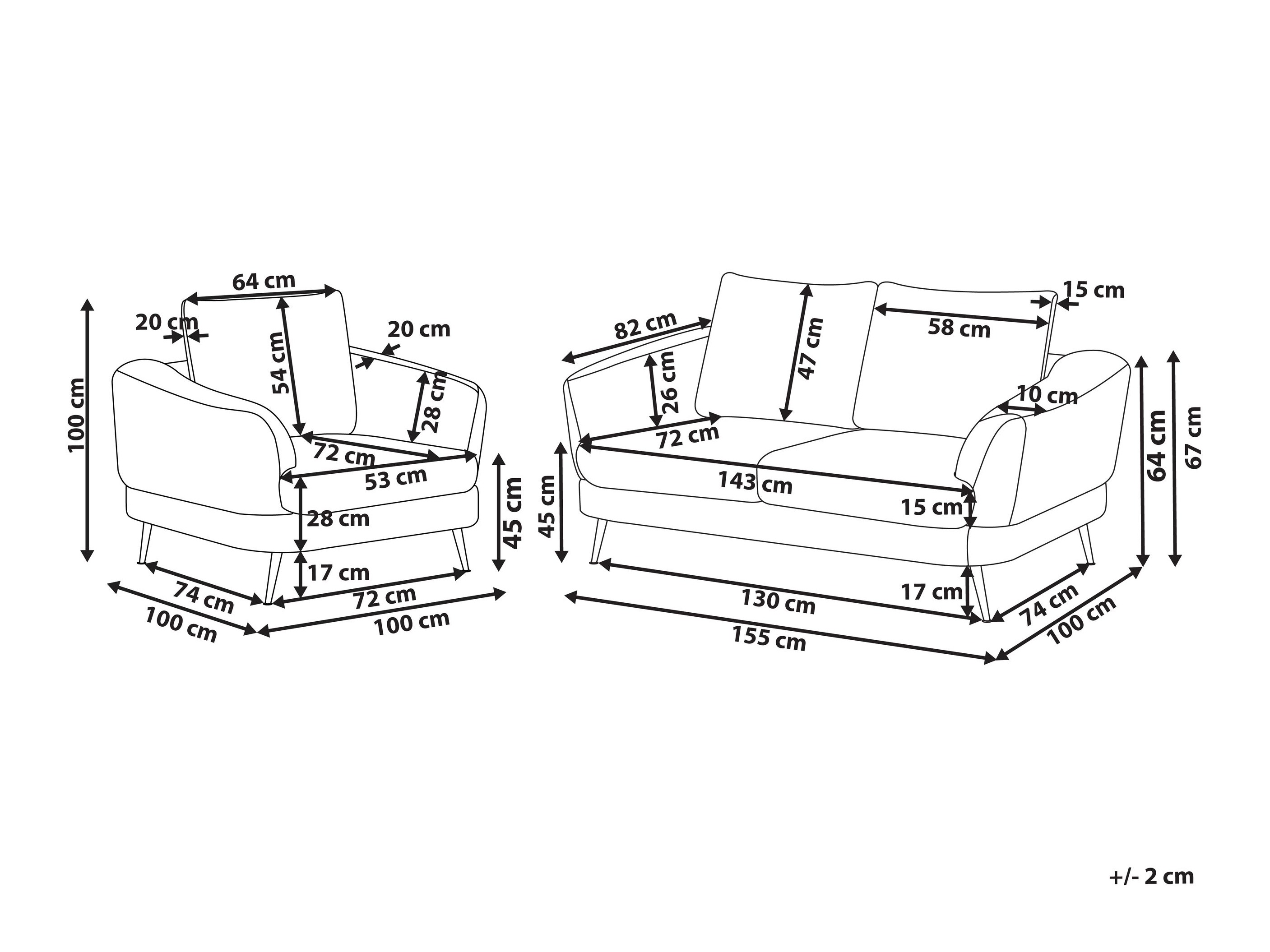 Pehme mööbli komplekt Berwyn 2902 (Valge)