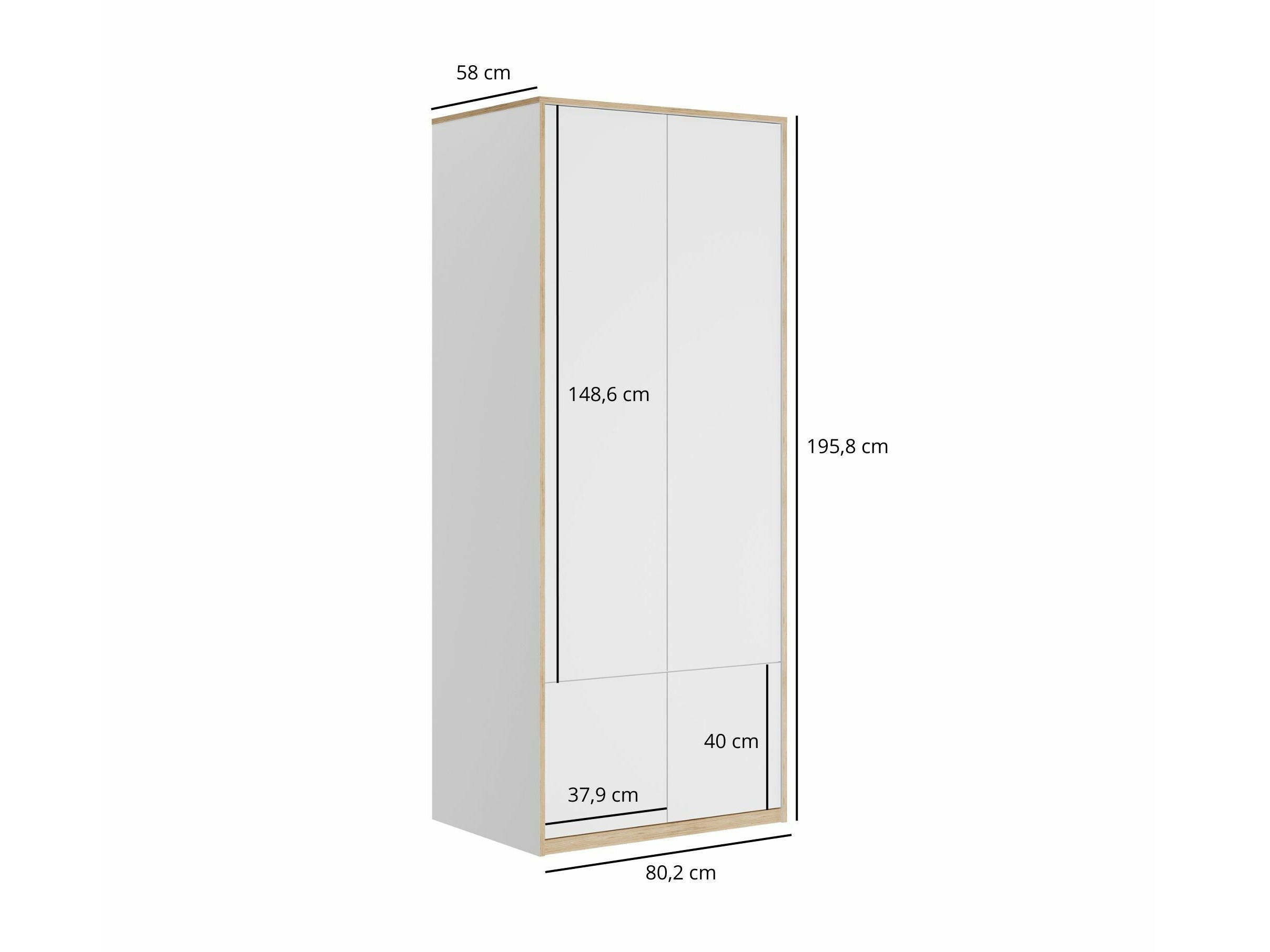 Riidekapp Fivetri 104 (Valge)