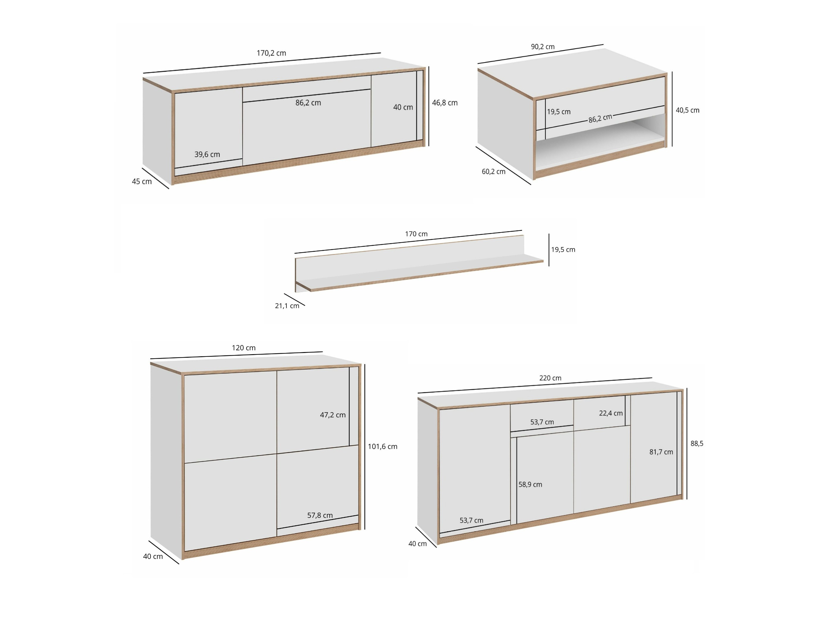 Elutoa komplekt Fivetri 110 (Valge)