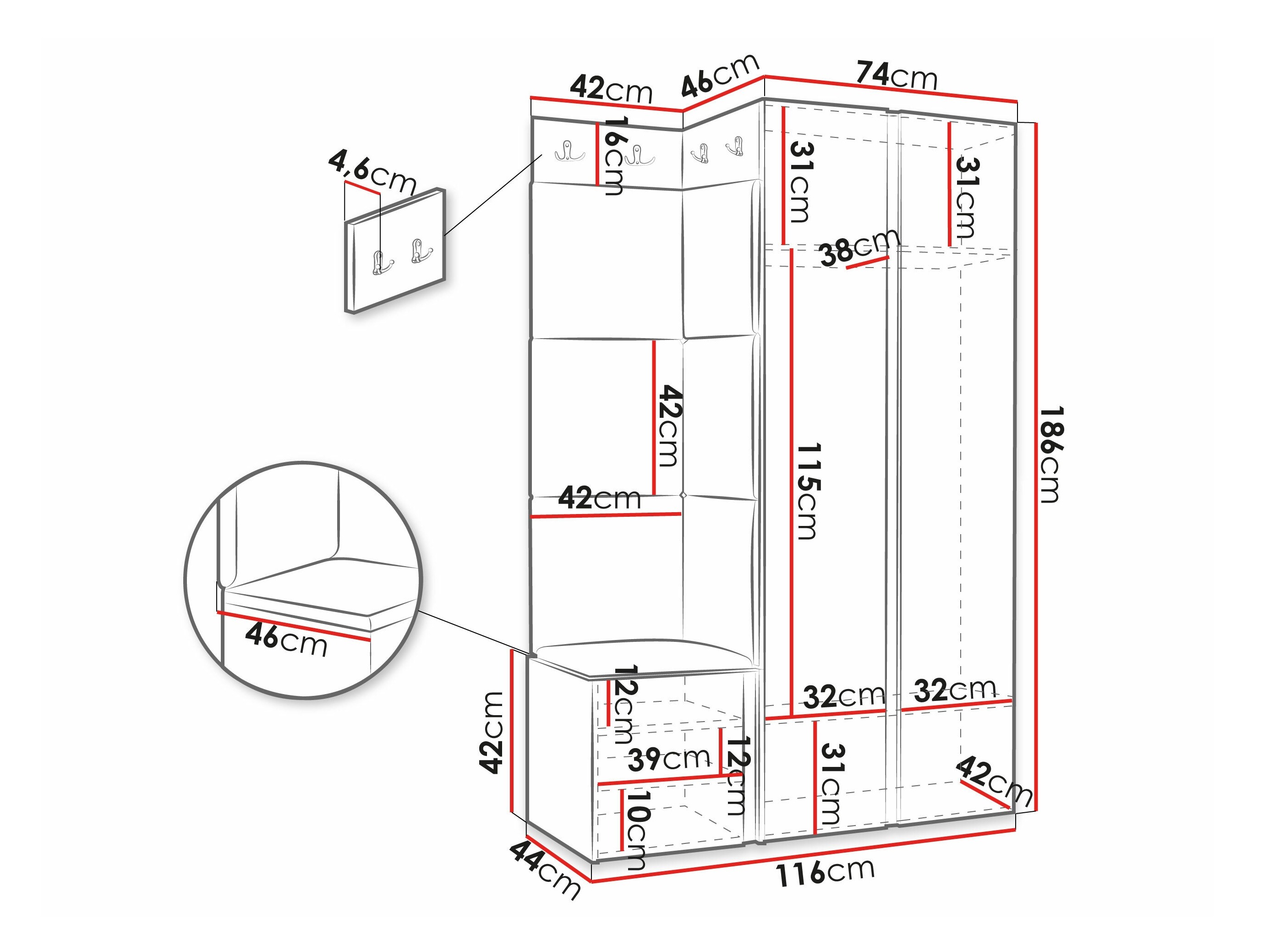 Esikukomplekt Hartford 387 (Valge)