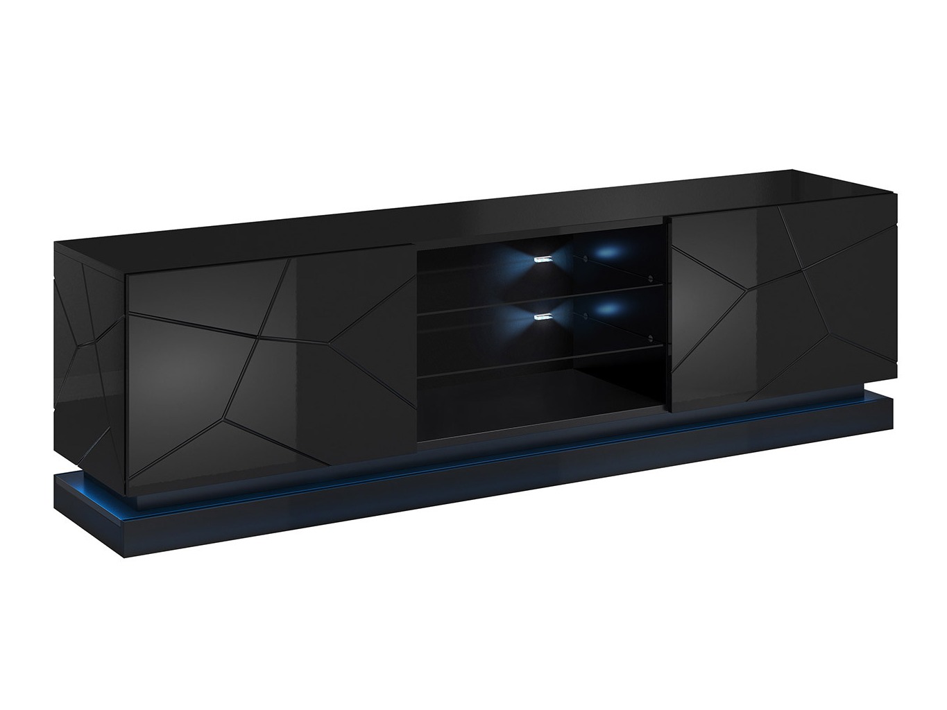TV-alus Charlotte 128 (Must + Läikiv must)