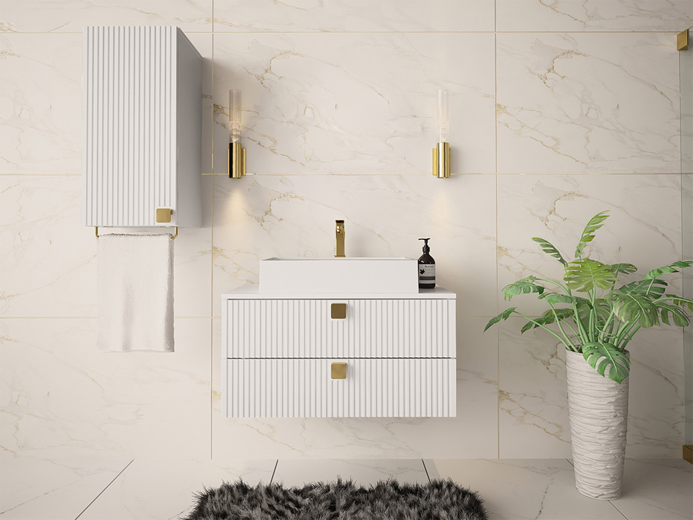 Vannitoakomplekt Panium I (Valge)