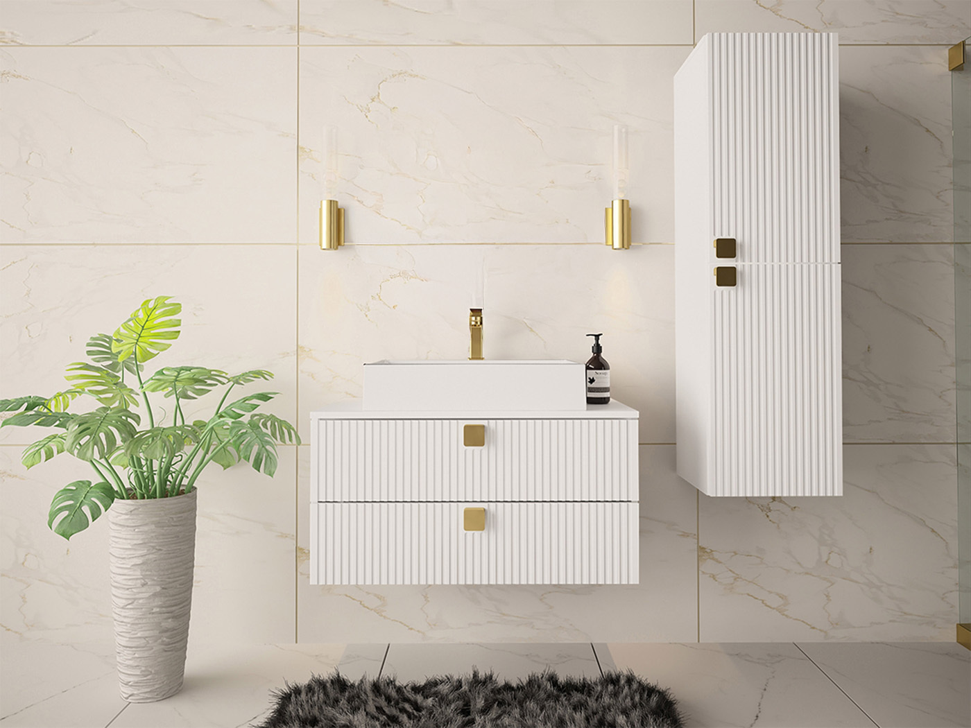 Vannitoakomplekt Panium (Valge)
