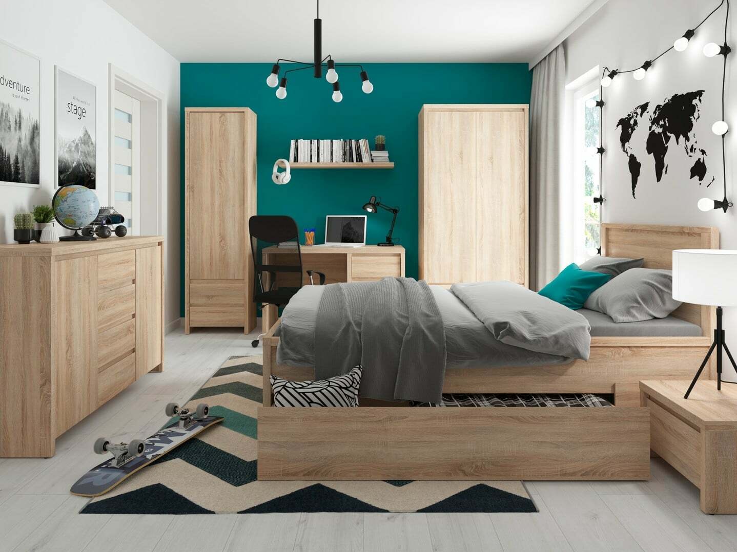 Voodipesukast Nolroma 132 (Sonoma tamm)