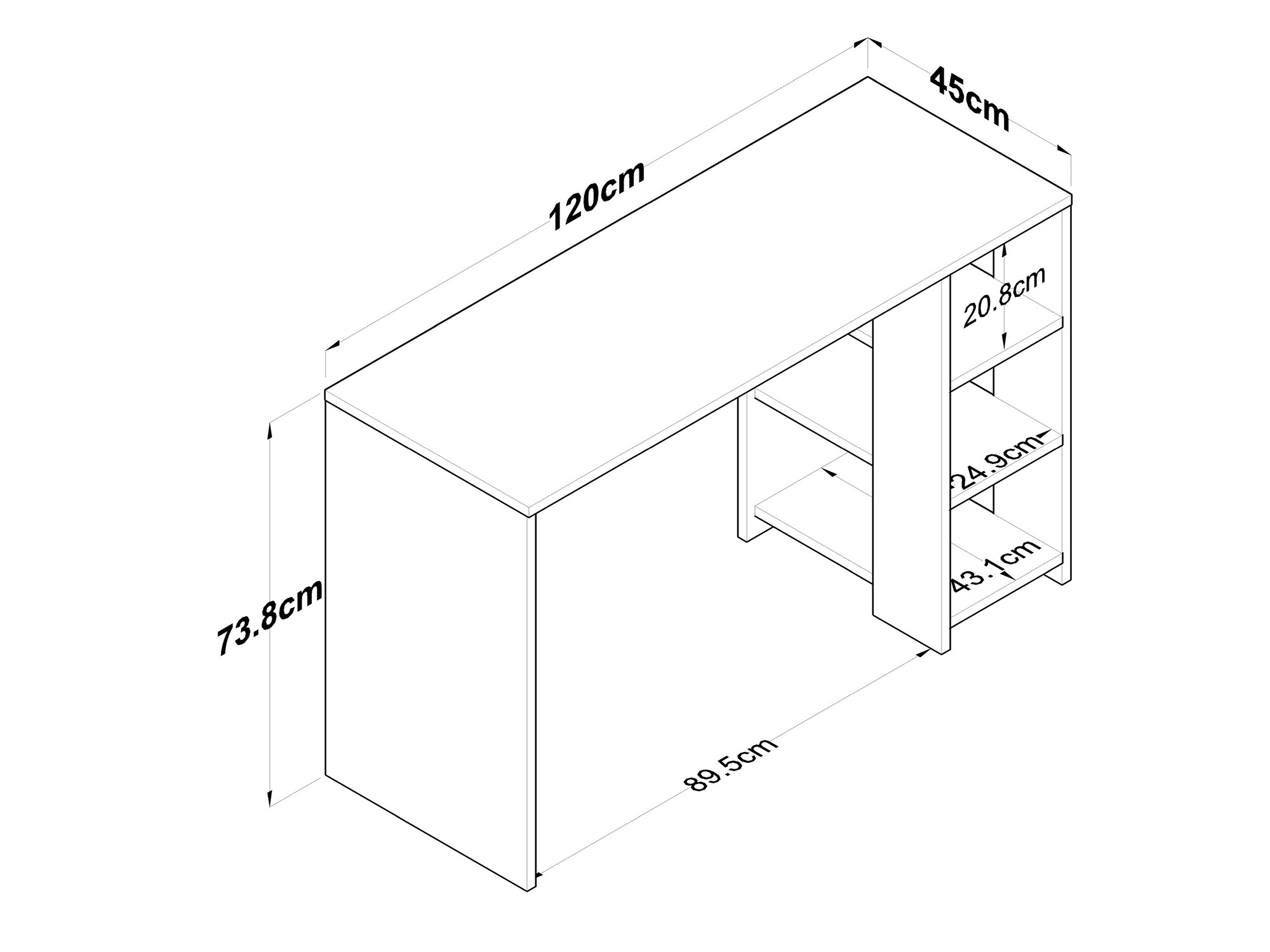 Kirjutuslaud Catdelu 109 (Valge + Pähkel)