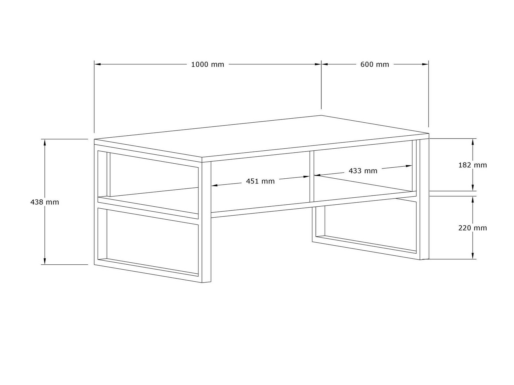 Diivanilaud Kailua 2687 (Valge + Must)