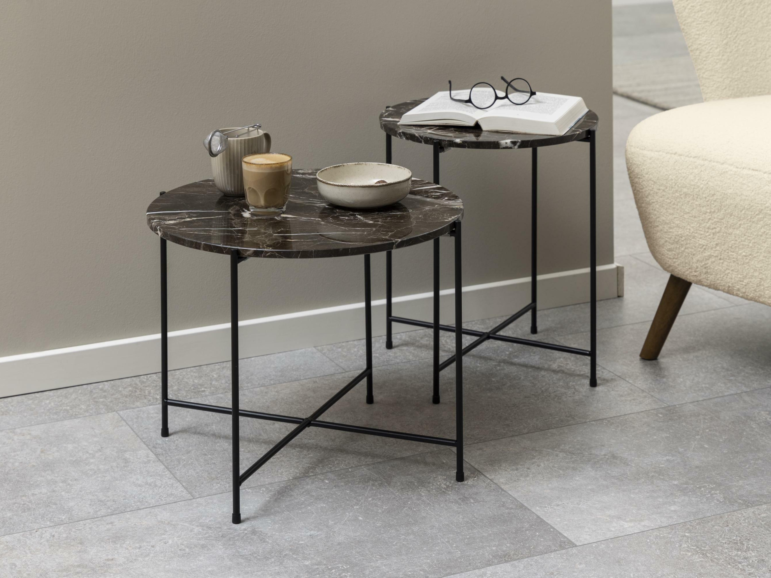 Külglaud Norsica 608 (Pruun marmor + Must)