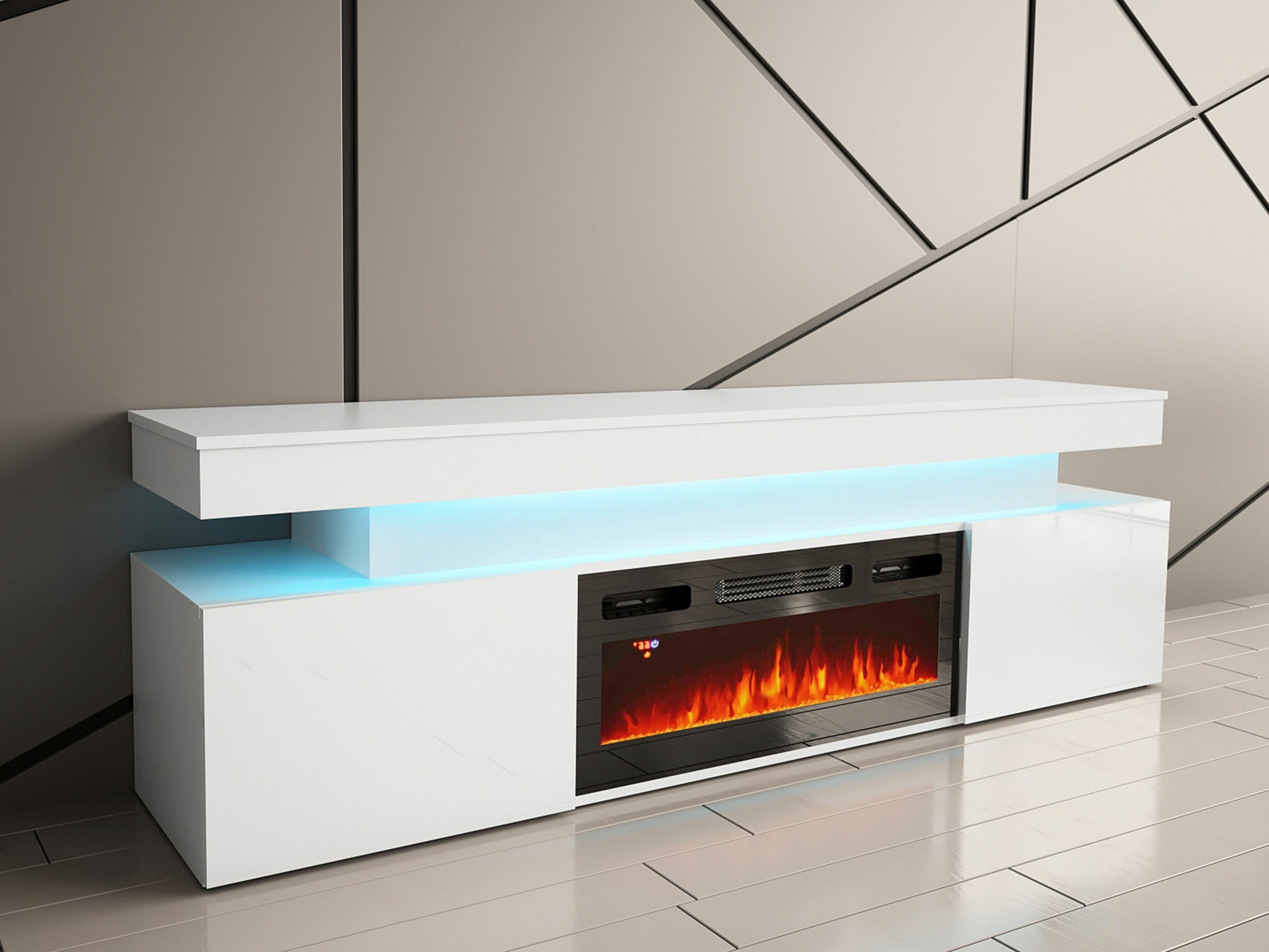 TV-alus Monfero 104 (Valge + Läikiv valge)