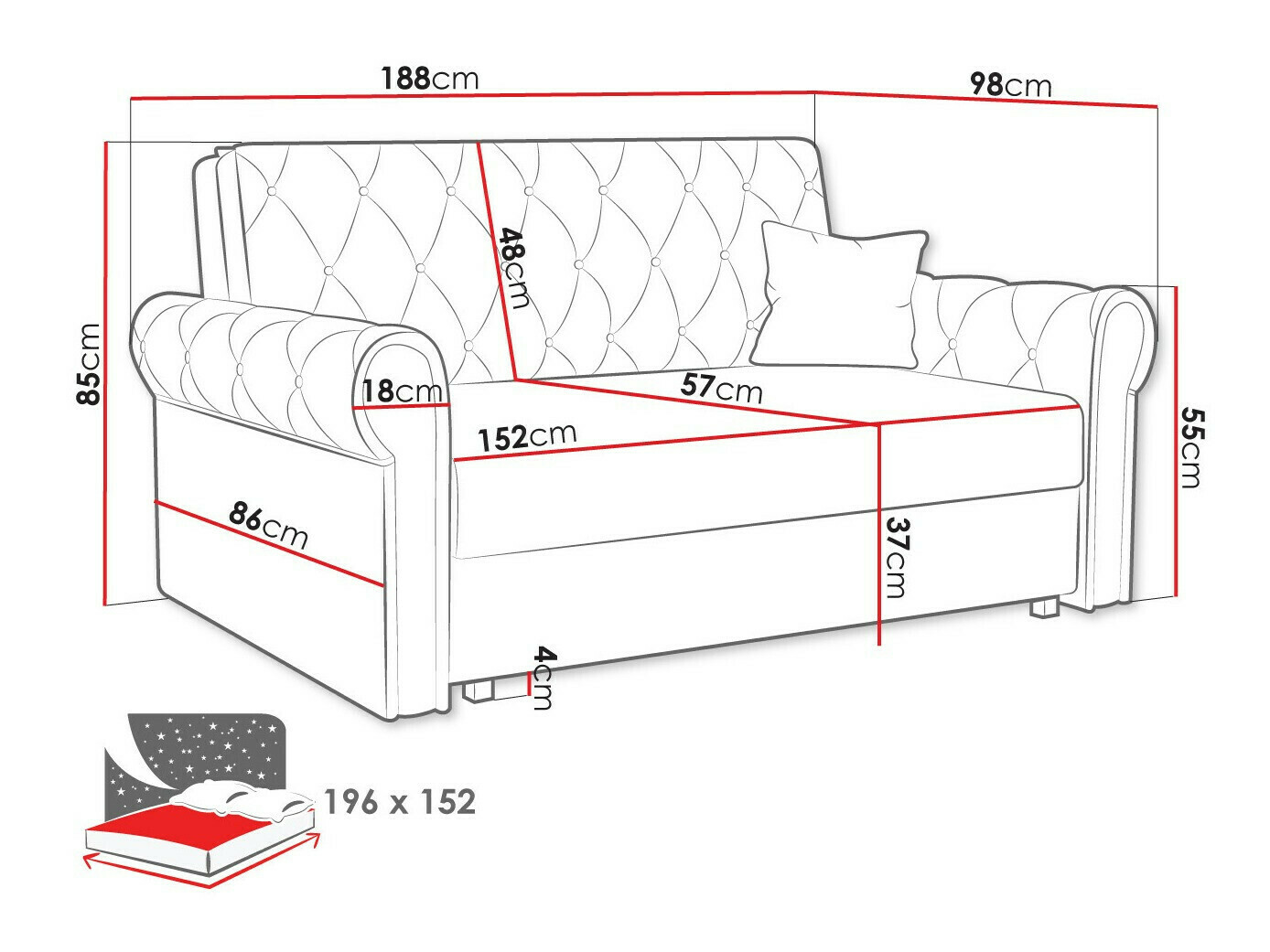 Diivanvoodi SE2872 kahjustatud pakendiga