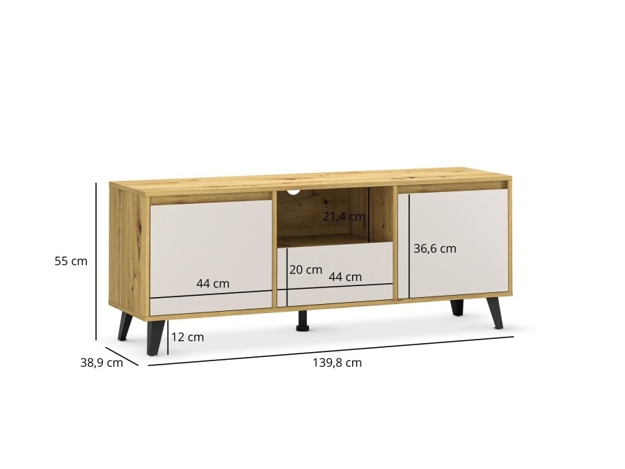 TV-alus Tetena 106 (Artisan tamm + Kašmiir)