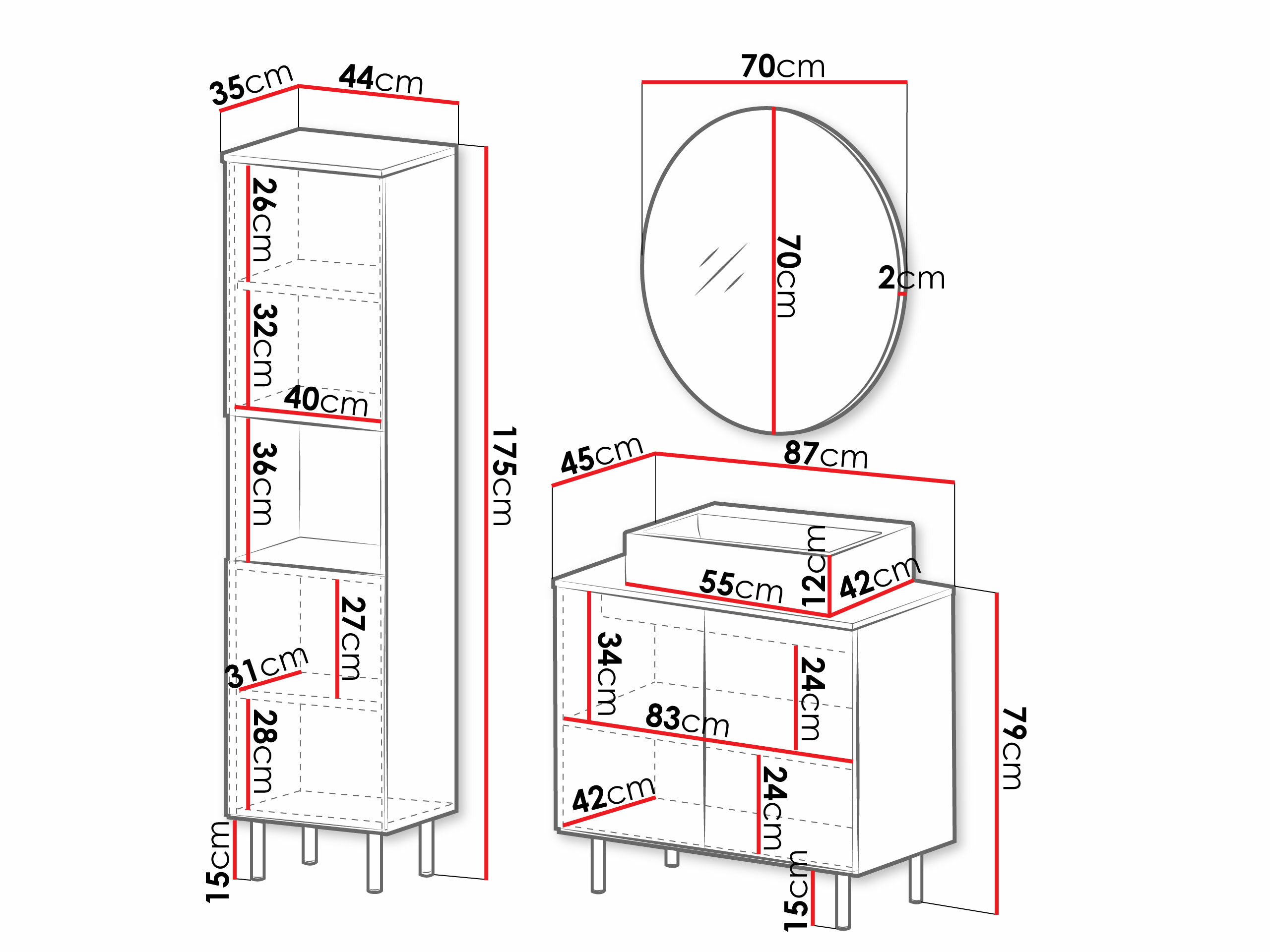 Vannitoakomplekt Decus III (Kašmiir)