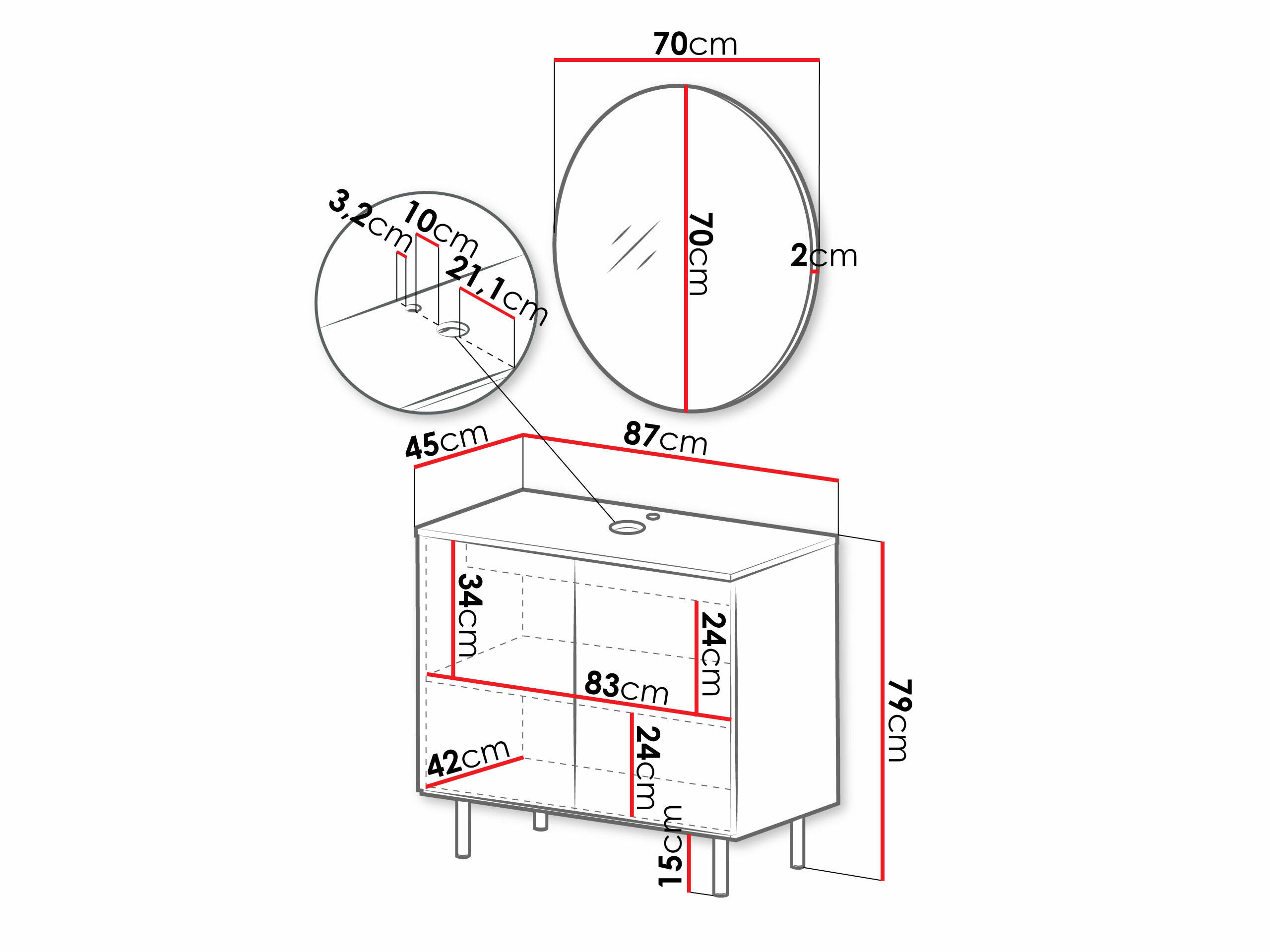 Vannitoakomplekt Virdomi 109 (Kašmiir)