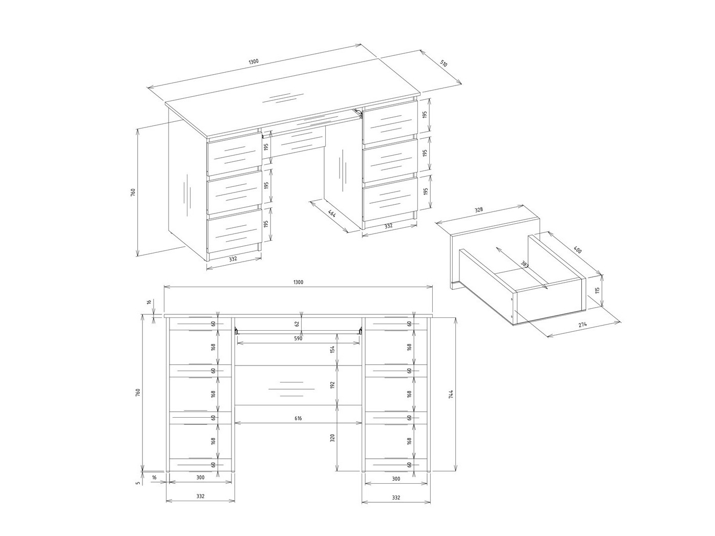 Kirjutuslaud Mandeville 306
