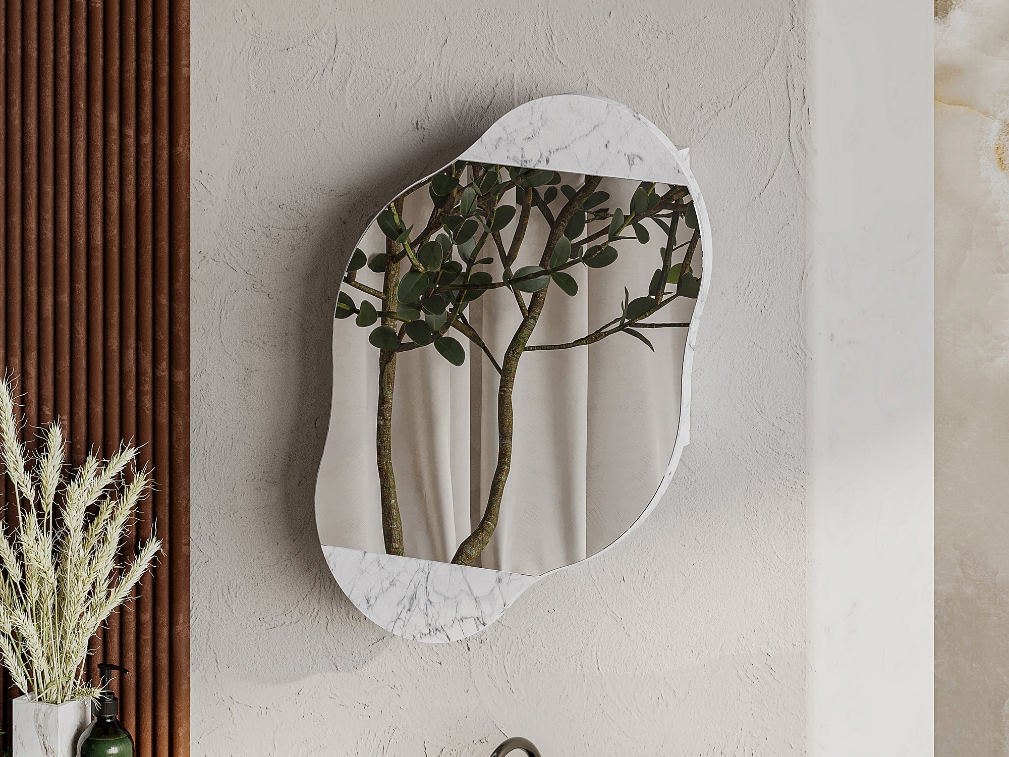 Vannitoa peegelkapid Kailua 2711 (Valge marmor)