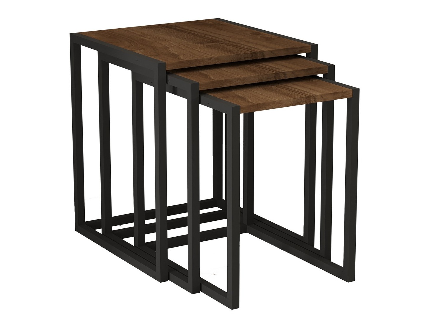 Kõrvallaudade komplekt Kailua 2721 (Must + Pähkel)