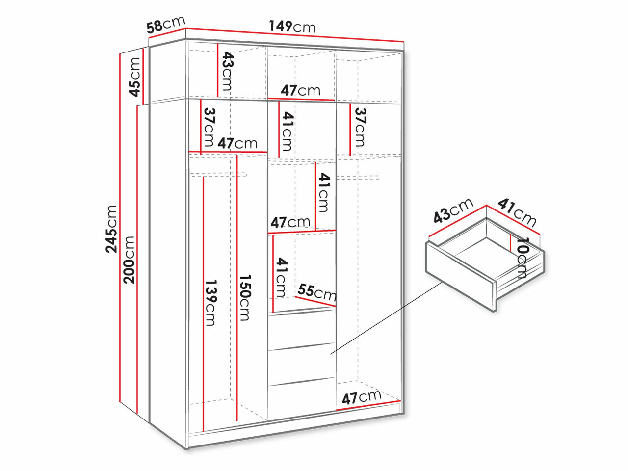 Riidekapp Lombala 109