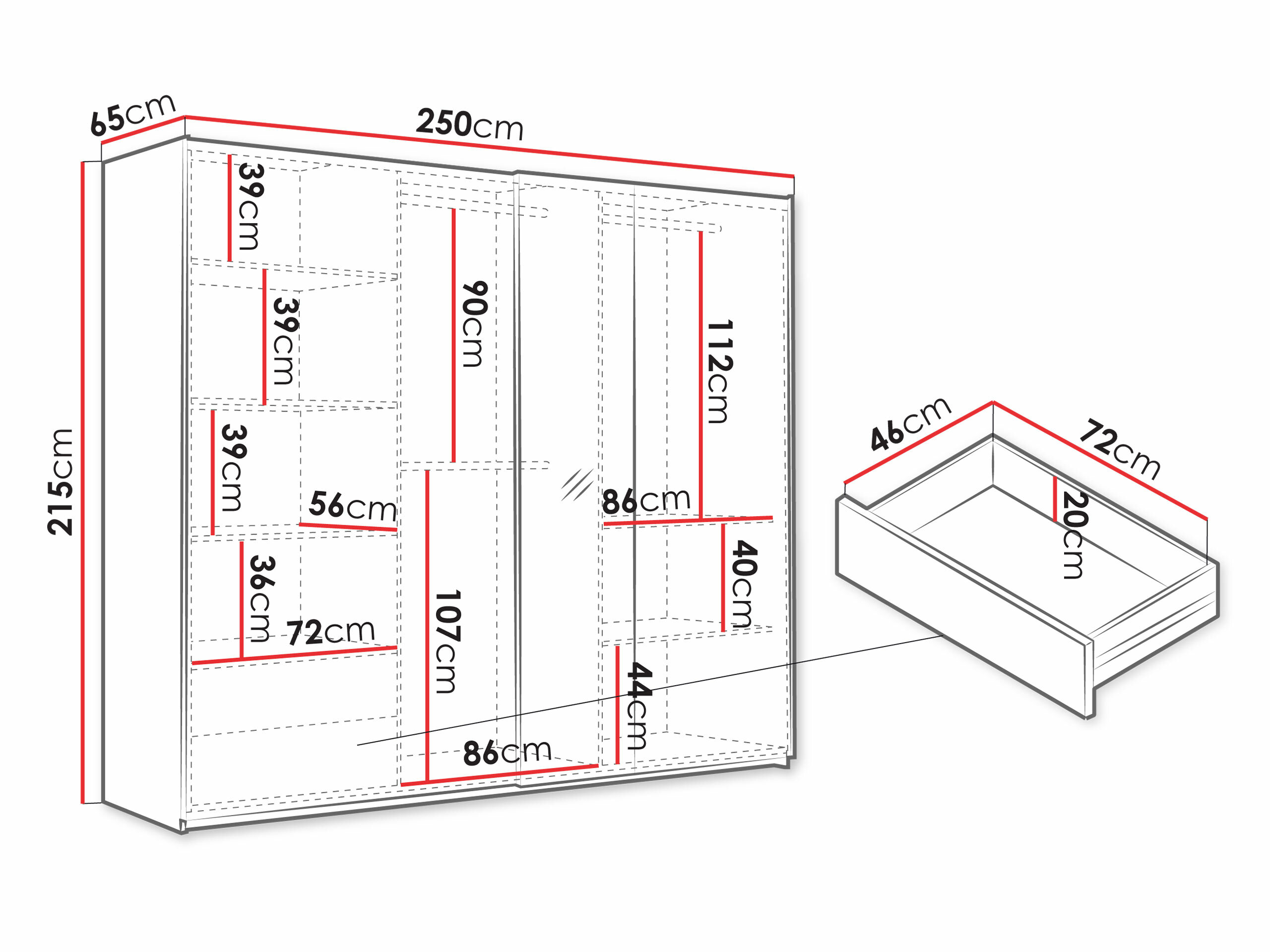 Riidekapp Honolulu 254 (Artisan tamm)