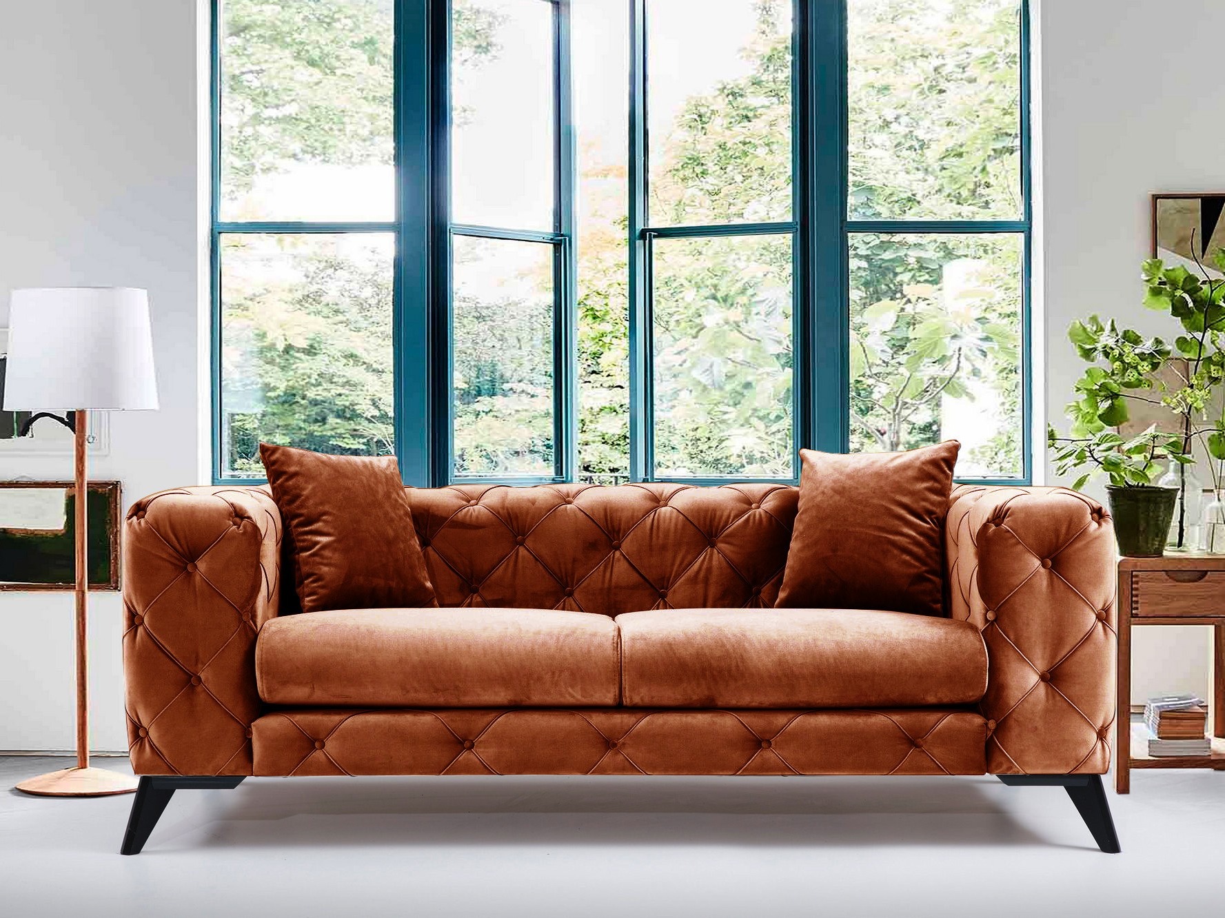 Chesterfield diivan Altadena 355 (Oranž)