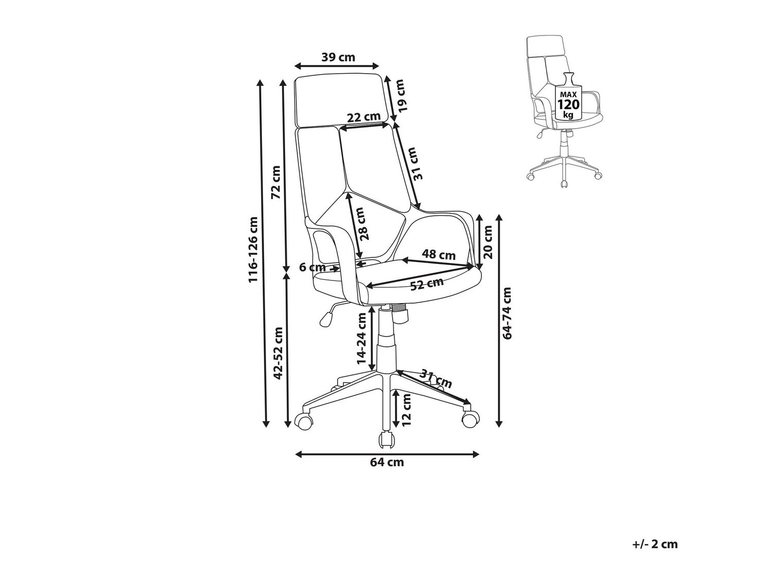 Kontoritool Berwyn 208 (Valge + Roosikarva)