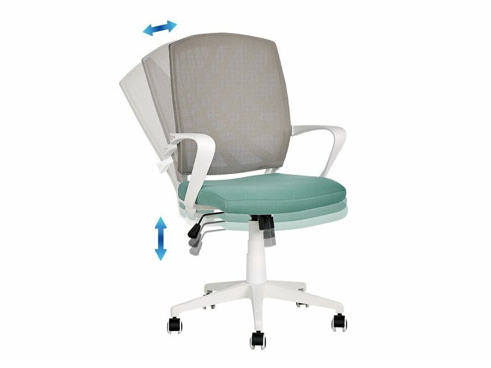 Kontoritool Berwyn 431 (Hall + Türkiis + Valge)