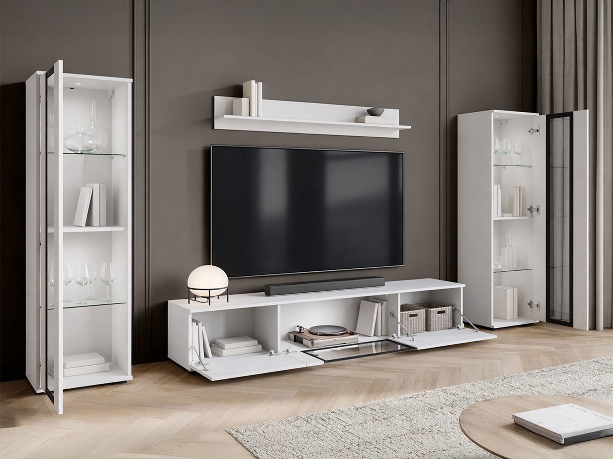 Elutoa komplekt Torcame 103 (Wotani tamm + Läikiv valge)