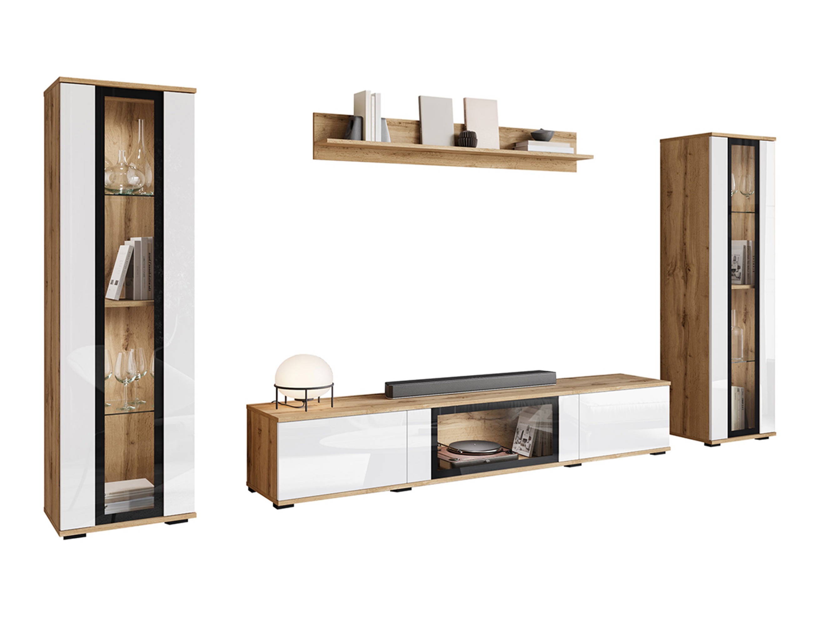 Elutoa komplekt Torcame 103 (Wotani tamm + Läikiv valge)