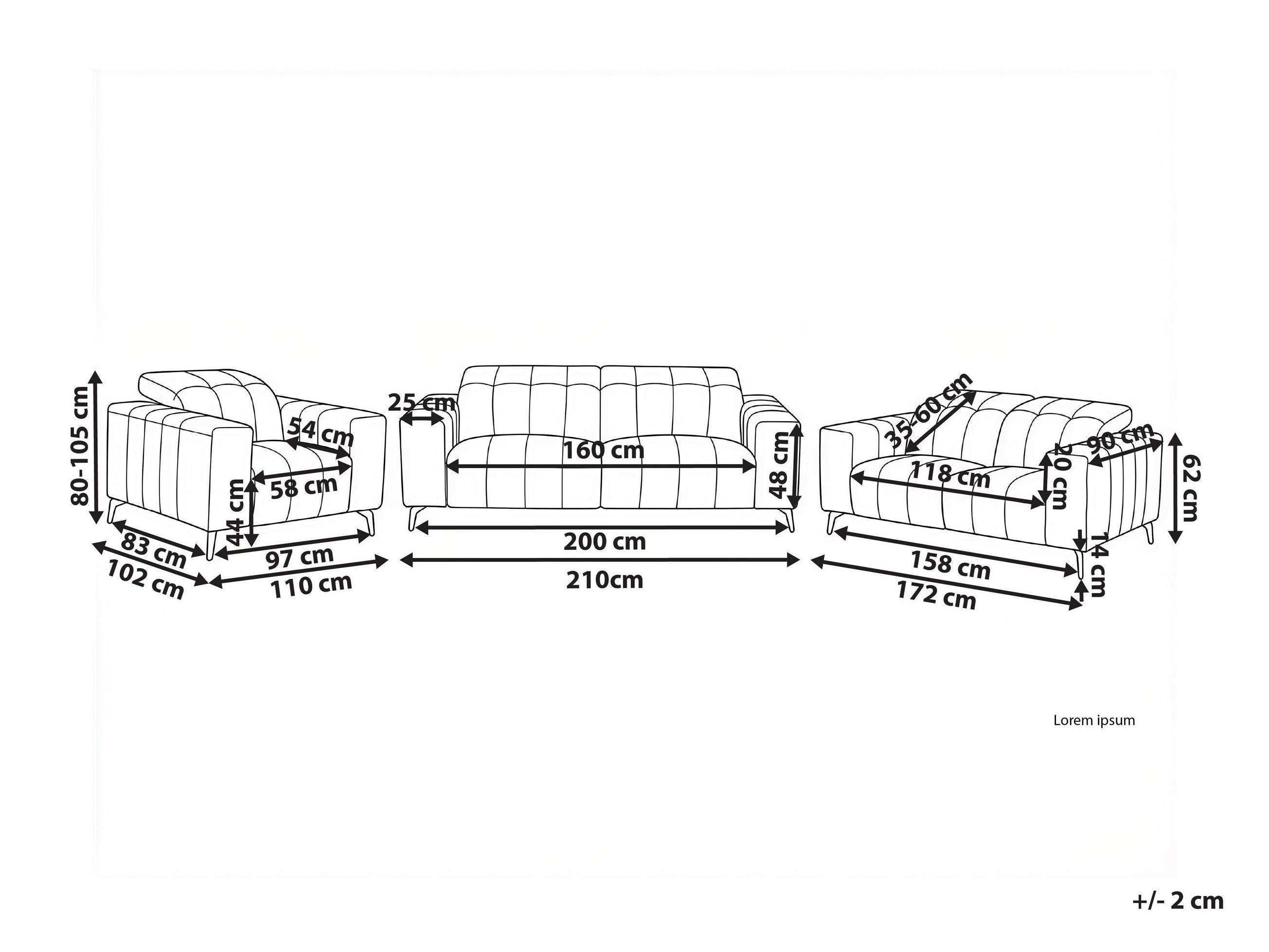Pehme mööbli komplekt Berwyn 2948 (Helebeež)