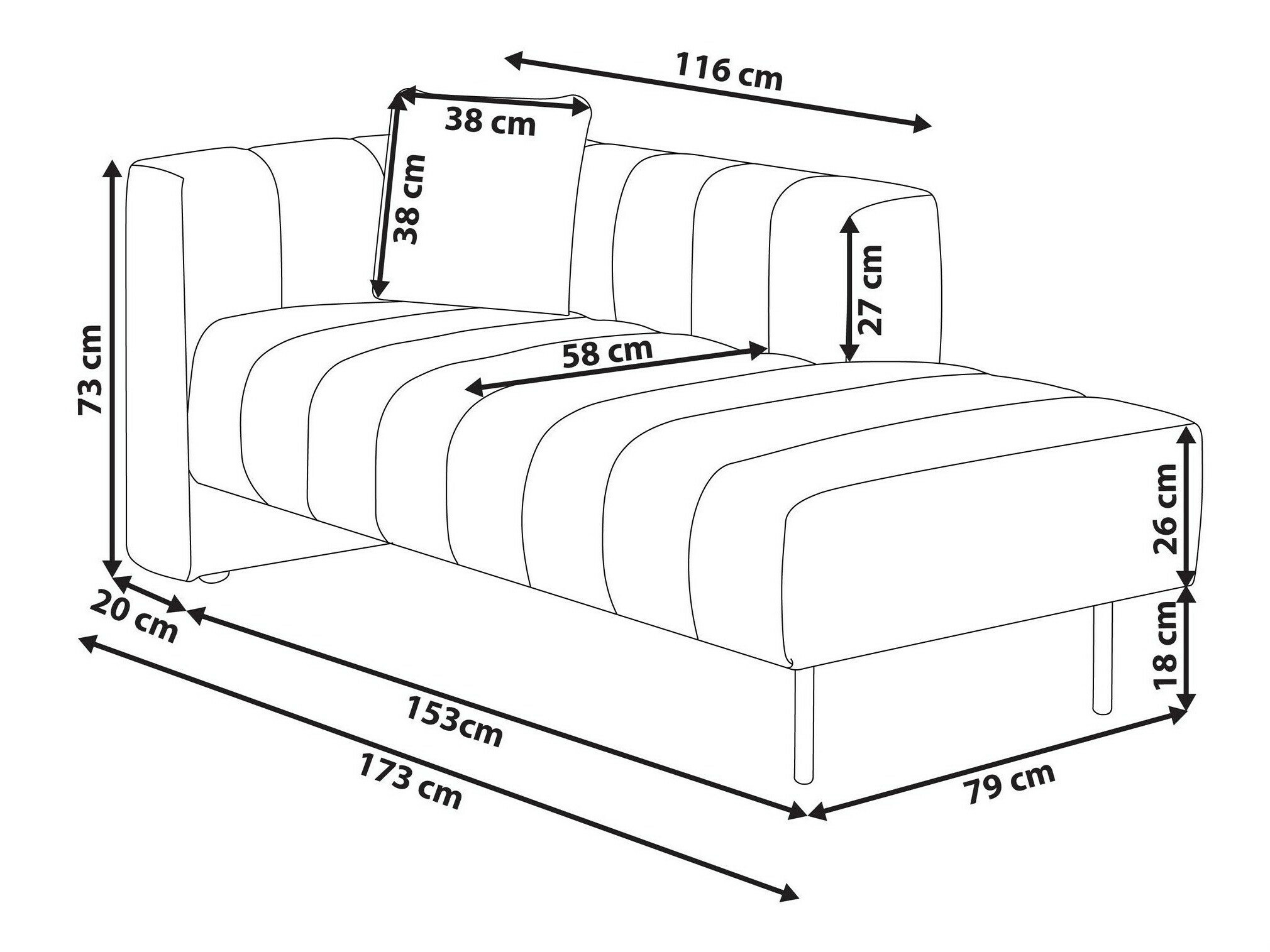 Kušett Berwyn 2996 (Valge)