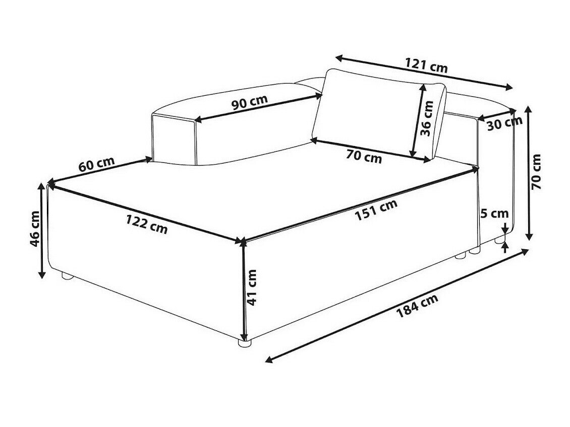 Modulaarne istumisnurk Avialu 103 (Must)