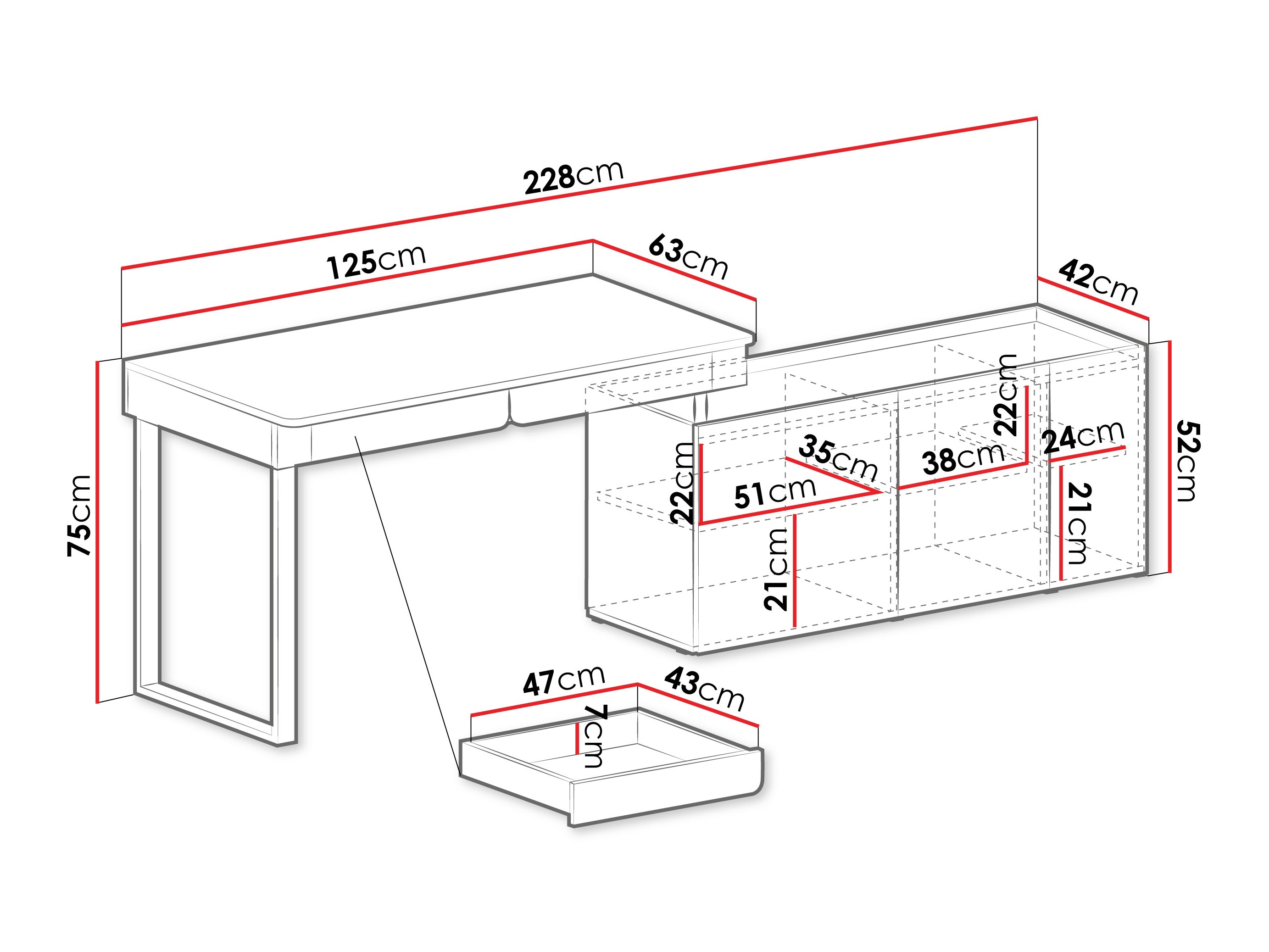 Kontori nurgalaud Fiosono 110 (Beež + Hele tamm)