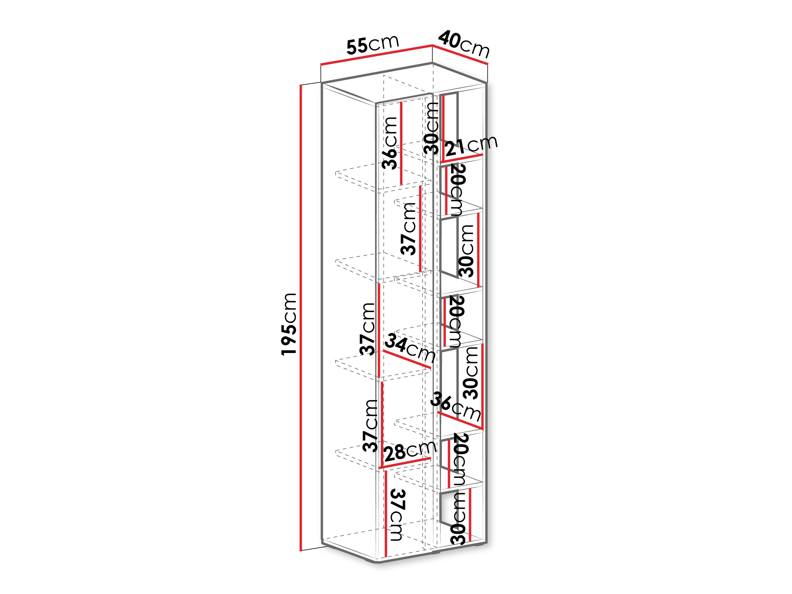 Riiul Fiosono 103 (Eukalüpt + Tamm)