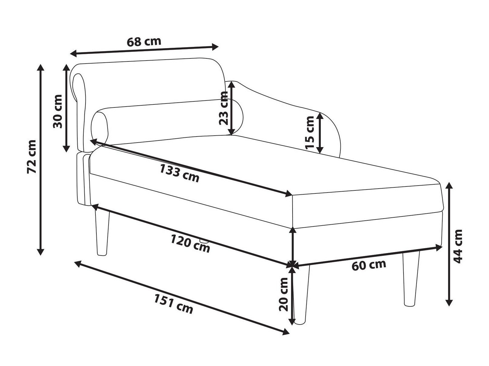 Kušett Berwyn 3019 (Valge)