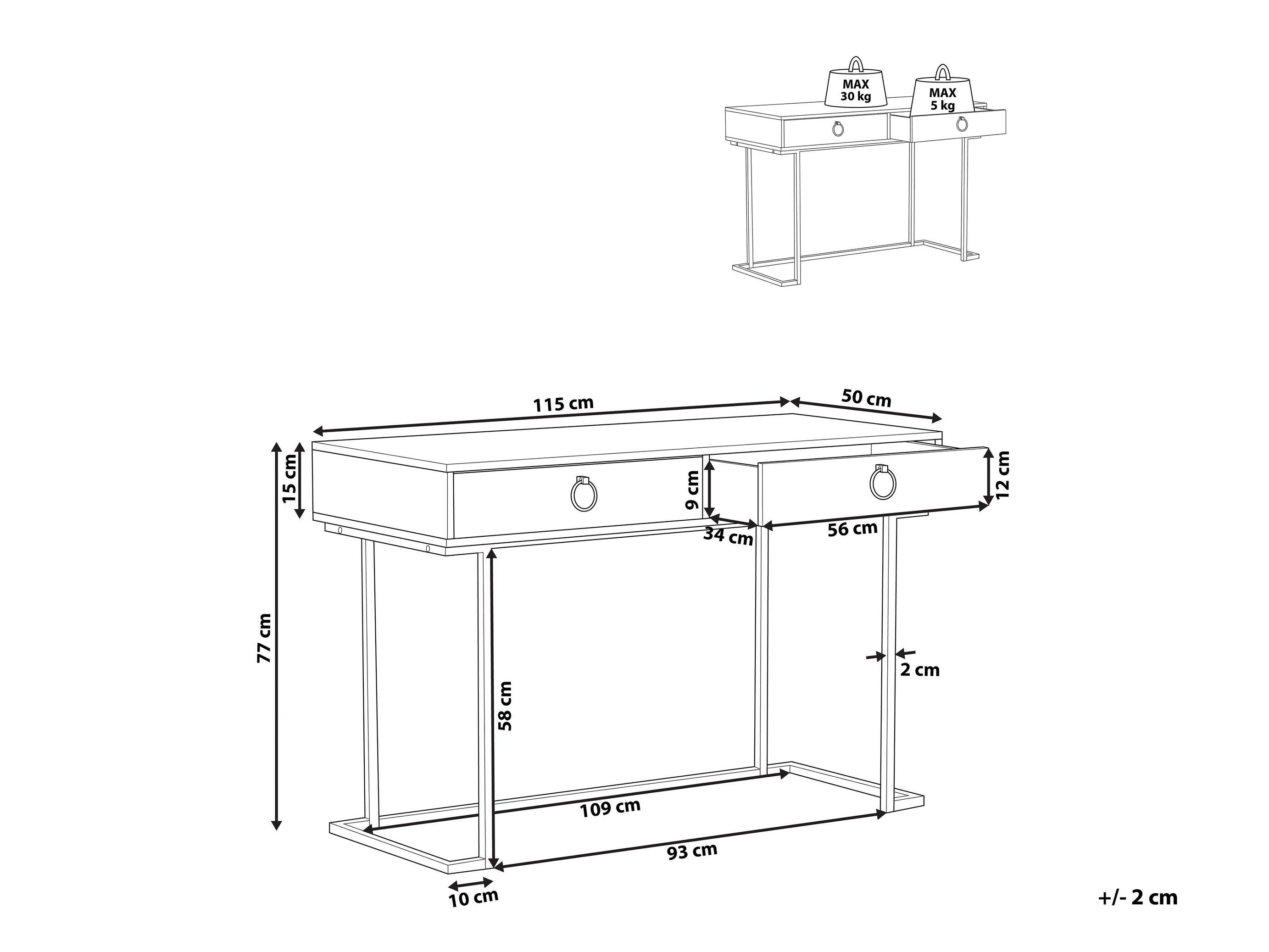 Konsoollaud Berwyn 3020 (Must + Kuldne)