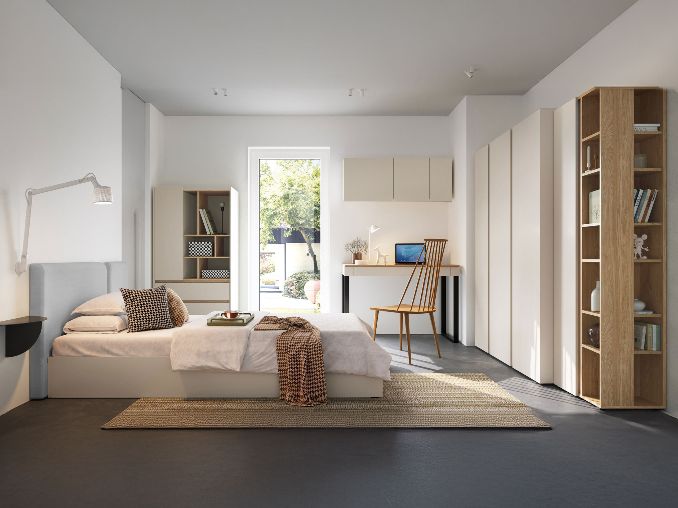 Mööblikomplekt Fiosono 114 (Beež + Hele tamm)